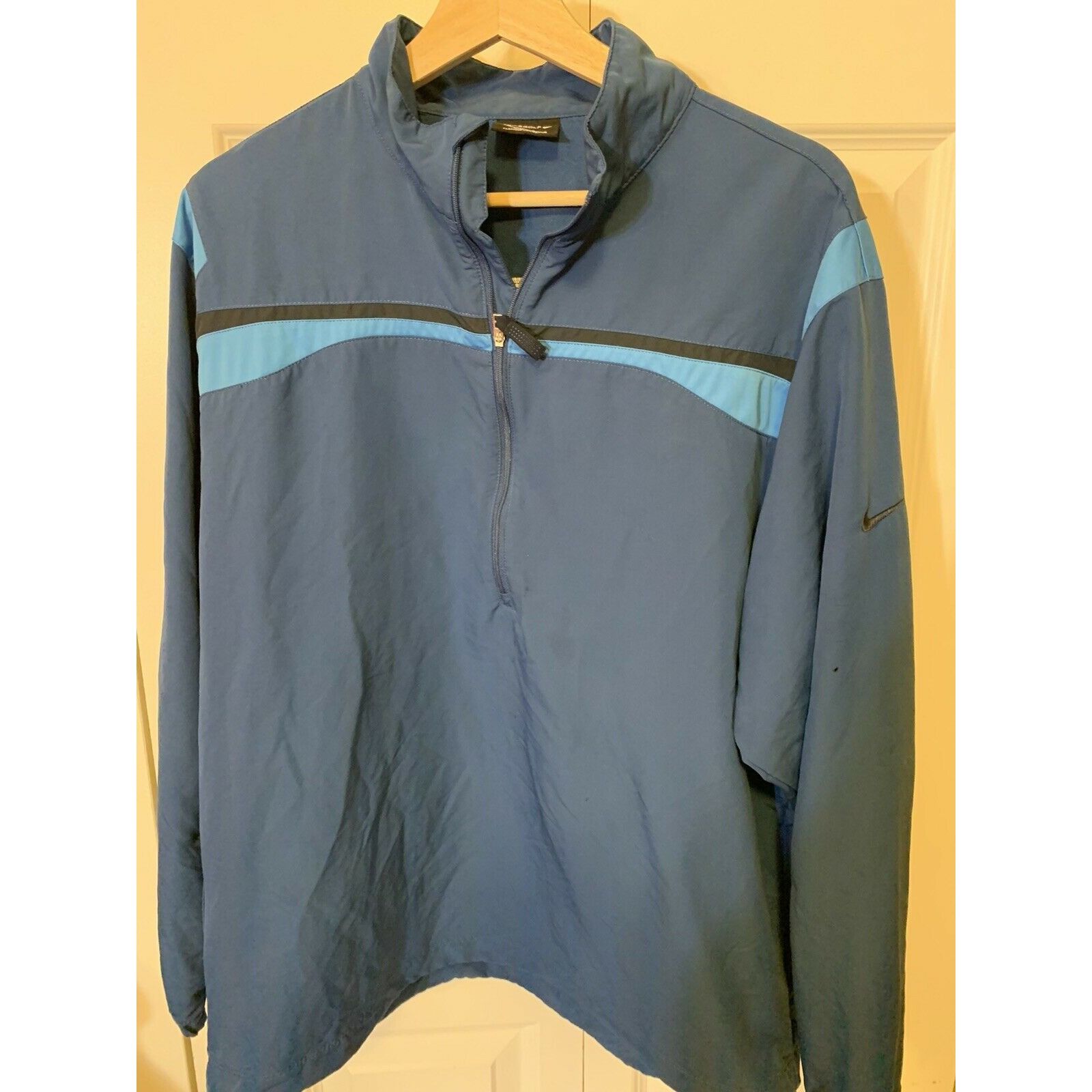 Nike NIKE GOLF WINDBREAKER JACKET Men’s Sz LARGE Blue 1/2 Zip Size US L / EU 52-54 / 3 - 3 Thumbnail