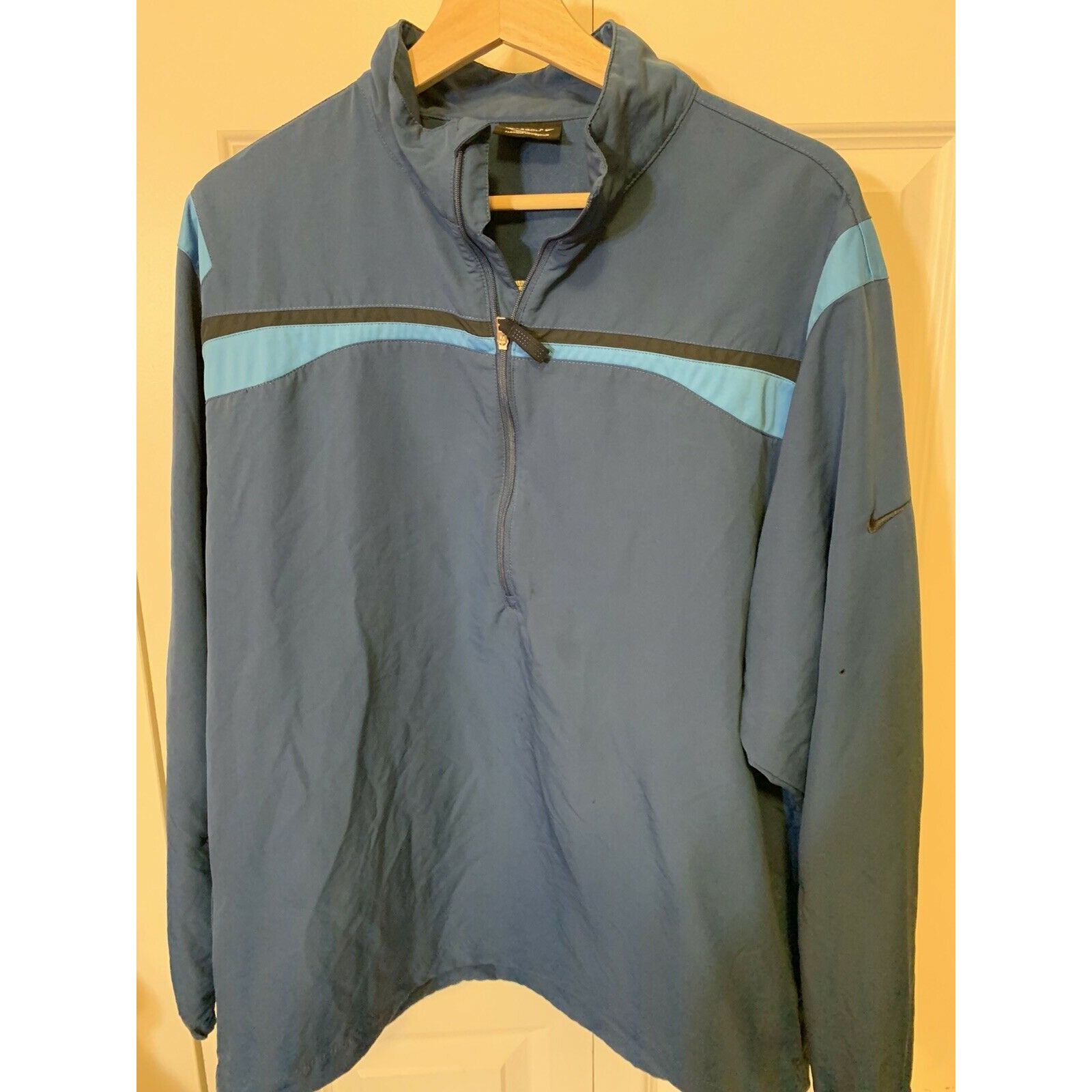 Nike NIKE GOLF WINDBREAKER JACKET Men’s Sz LARGE Blue 1/2 Zip Size US L / EU 52-54 / 3 - 4 Thumbnail