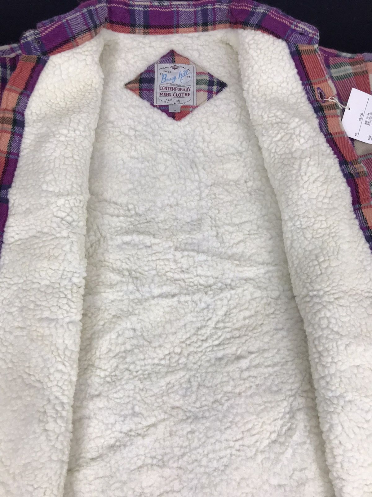 Vintage Bossy Hills Sherpa Flannel Plaid Checked Classic