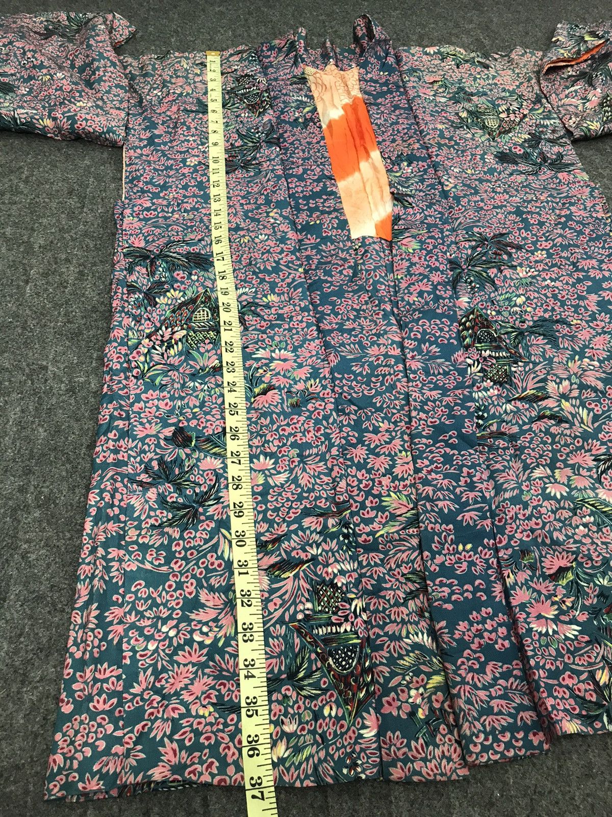 Japanese Brand Kimono Noragi Haori Jinbei Japanese Traditional Floral H734 Size US L / EU 52-54 / 3 - 5 Thumbnail