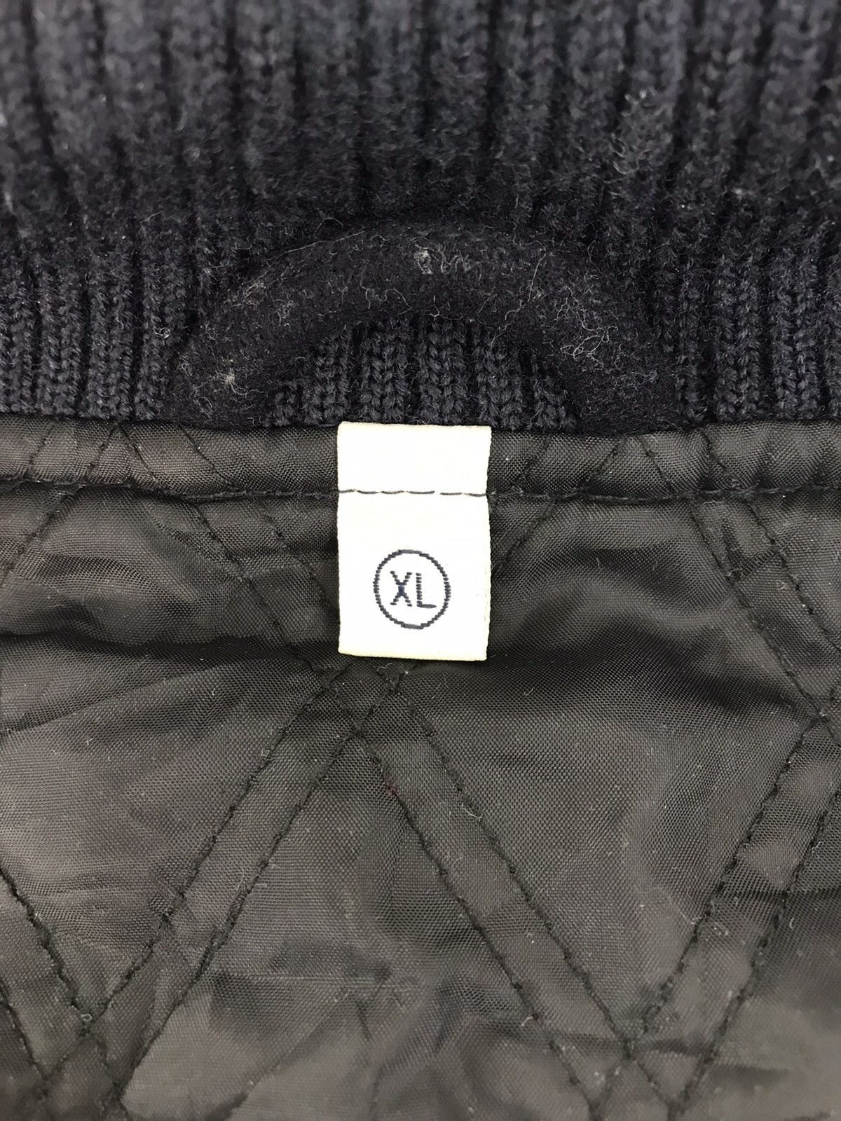 Japanese Brand Varsity Jacket Heavy Wool Leather Sleeve Padded Inner Size US XL / EU 56 / 4 - 4 Thumbnail