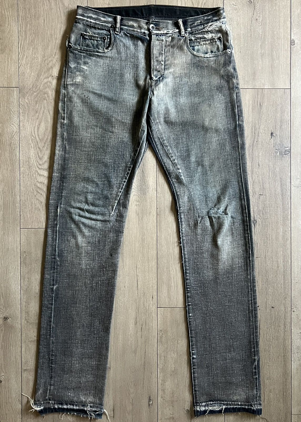 image of Rick Owens Drkshdw Dust Detroit Dark Grey Runway Denim, Men's (Size 32)