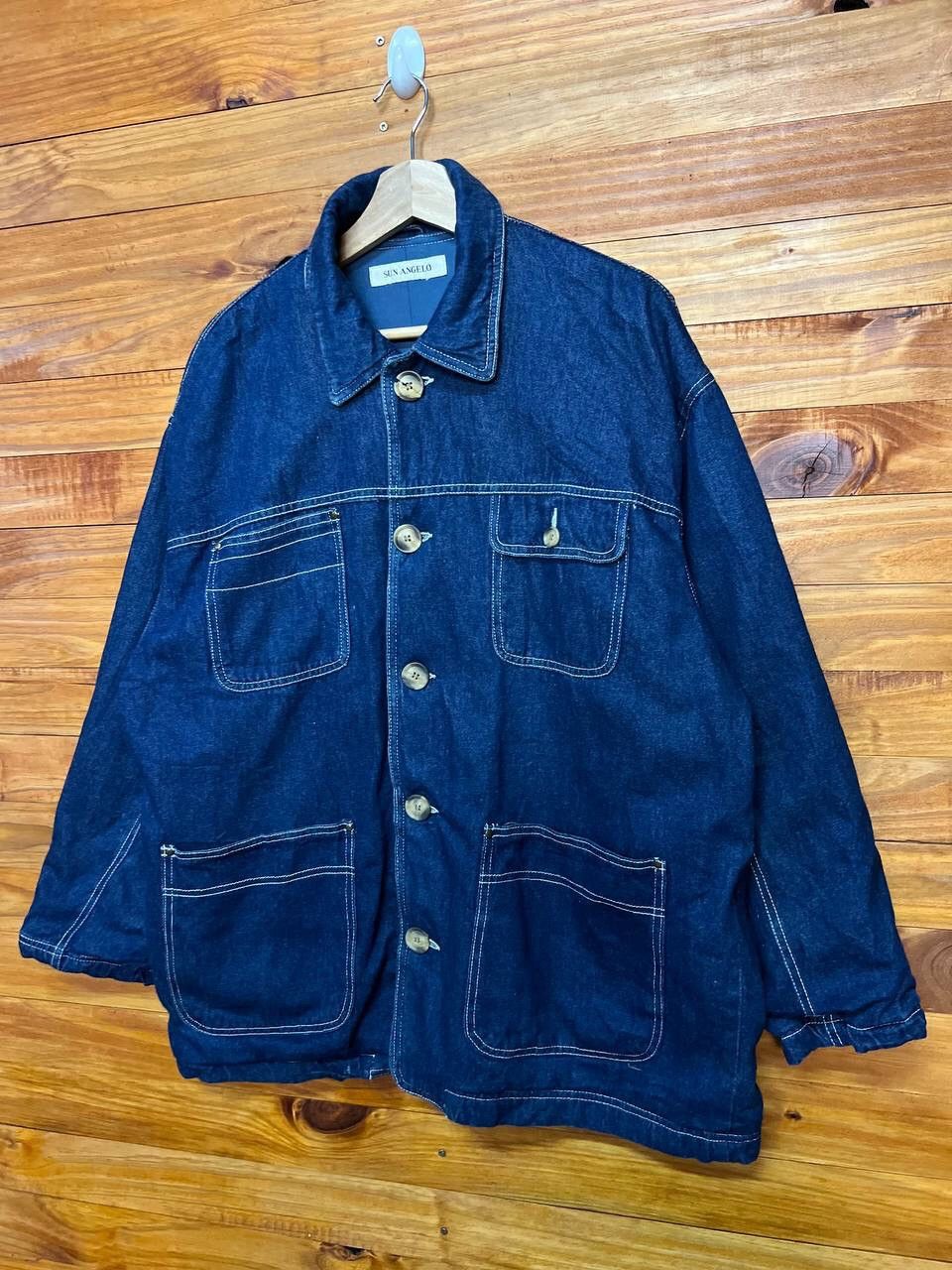 Vintage VINTAGE SUN ANGELO DENIM CHORE JACKET Size US L / EU 52-54 / 3 - 3 Thumbnail
