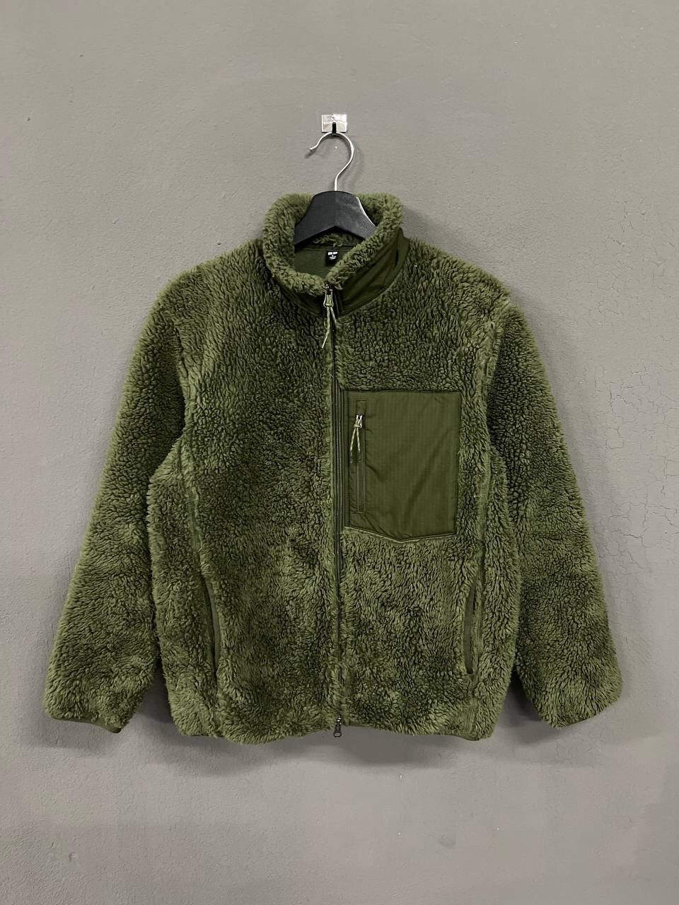 image of Uniqlo Fleece Jacket in Olive Green, Men's (Size Small)