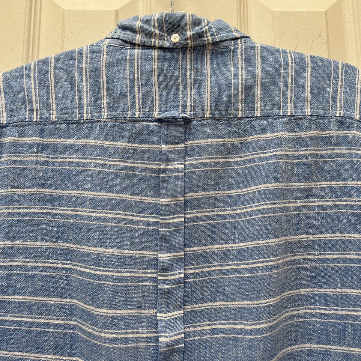 Ben Sherman Ben Sherman Linen Blend Striped Short Sleeve Shirt •Nautical Size US XL / EU 56 / 4 - 7 Thumbnail