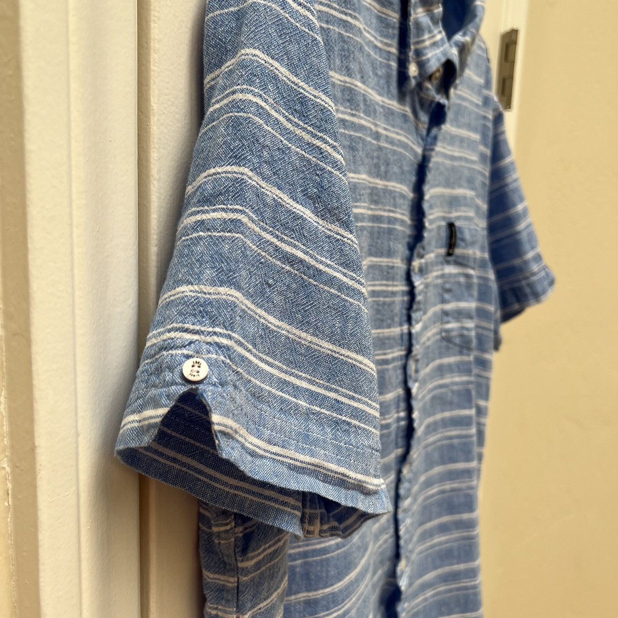 Ben Sherman Ben Sherman Linen Blend Striped Short Sleeve Shirt •Nautical Size US XL / EU 56 / 4 - 4 Thumbnail