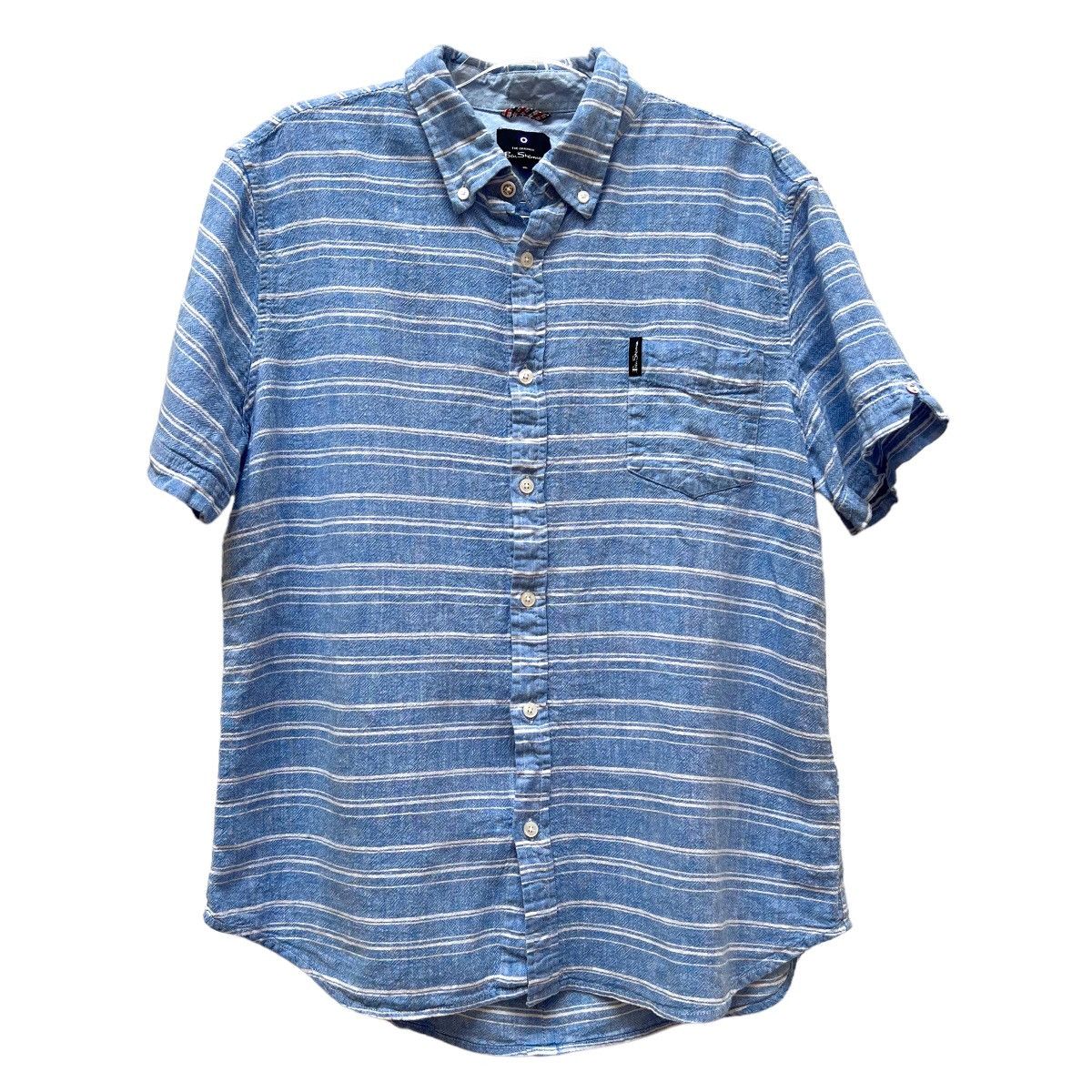 Ben Sherman Ben Sherman Linen Blend Striped Short Sleeve Shirt •Nautical Size US XL / EU 56 / 4 - 1 Thumbnail