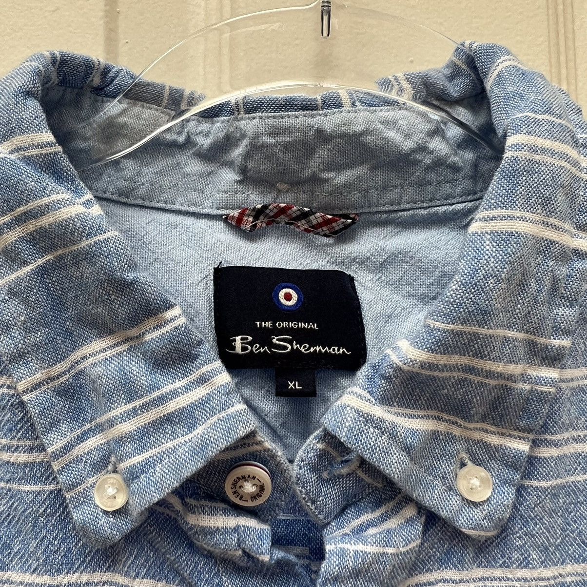 Ben Sherman Ben Sherman Linen Blend Striped Short Sleeve Shirt •Nautical Size US XL / EU 56 / 4 - 5 Thumbnail