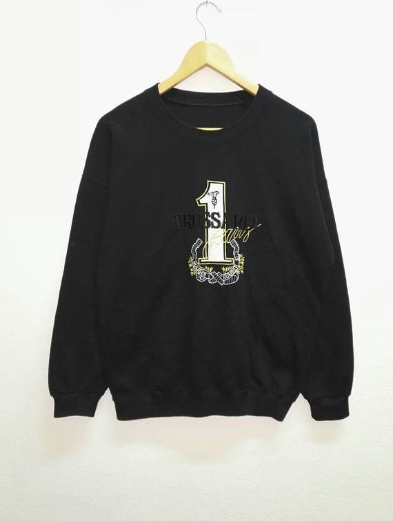 Trussardi Rare Sweatshirt Trussardi Number 1 Big Logo Size US L / EU 52-54 / 3 - 1 Thumbnail