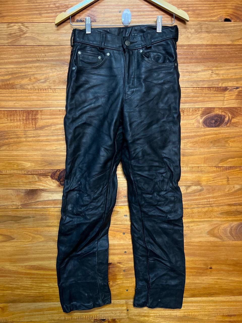 Genuine Leather VINTAGE SCHOTT LEATHER PANTS SIZE 2 Size US 28 / EU 44 - 1 Thumbnail