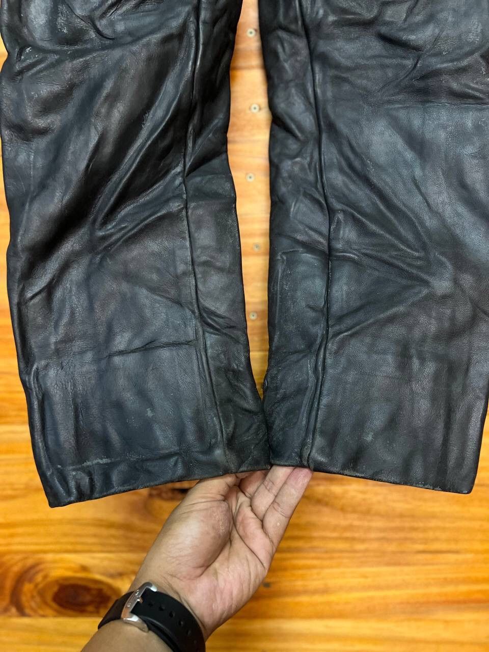 Genuine Leather VINTAGE SCHOTT LEATHER PANTS SIZE 2 Size US 28 / EU 44 - 4 Thumbnail