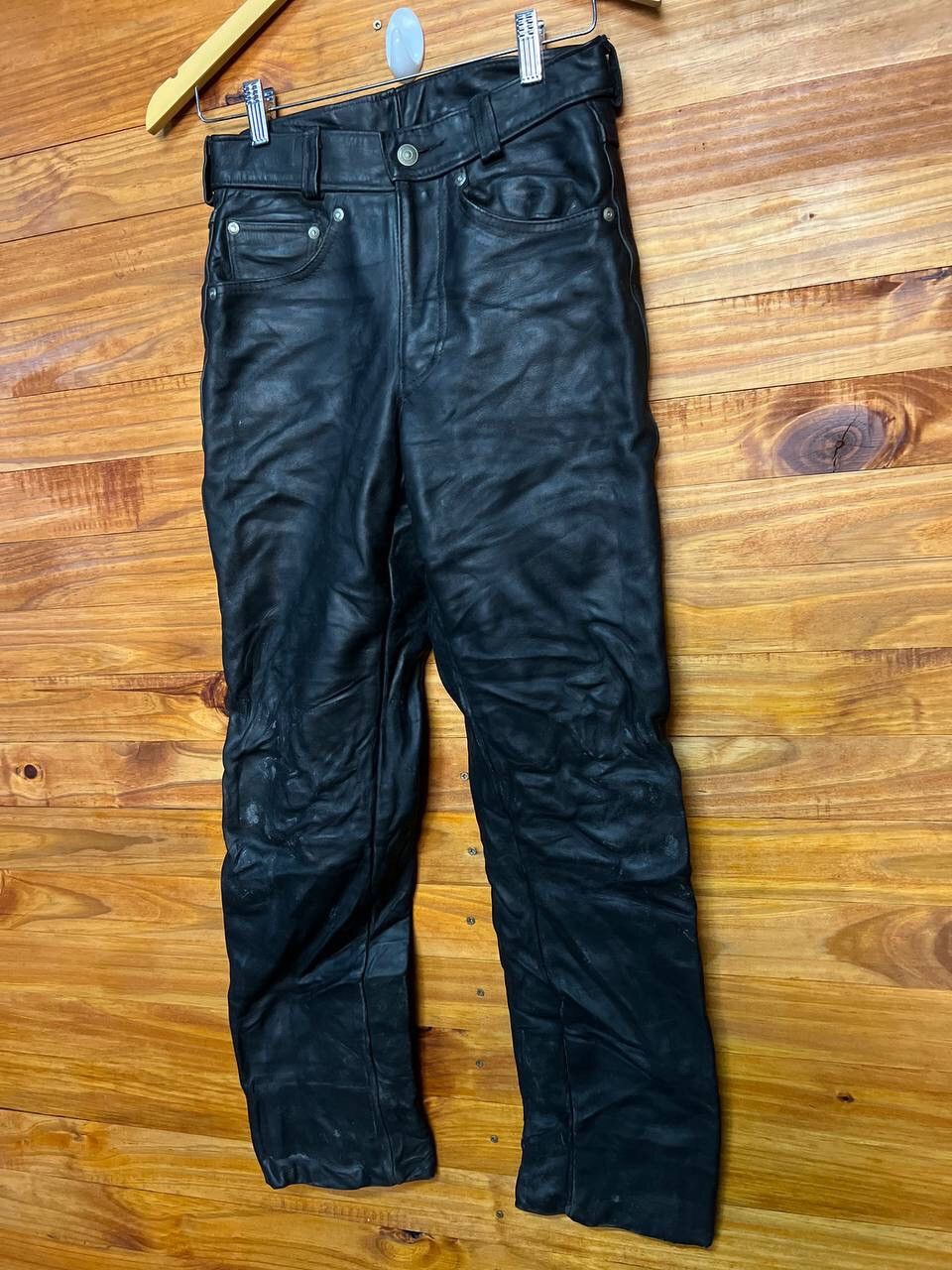 Genuine Leather VINTAGE SCHOTT LEATHER PANTS SIZE 2 Size US 28 / EU 44 - 3 Thumbnail