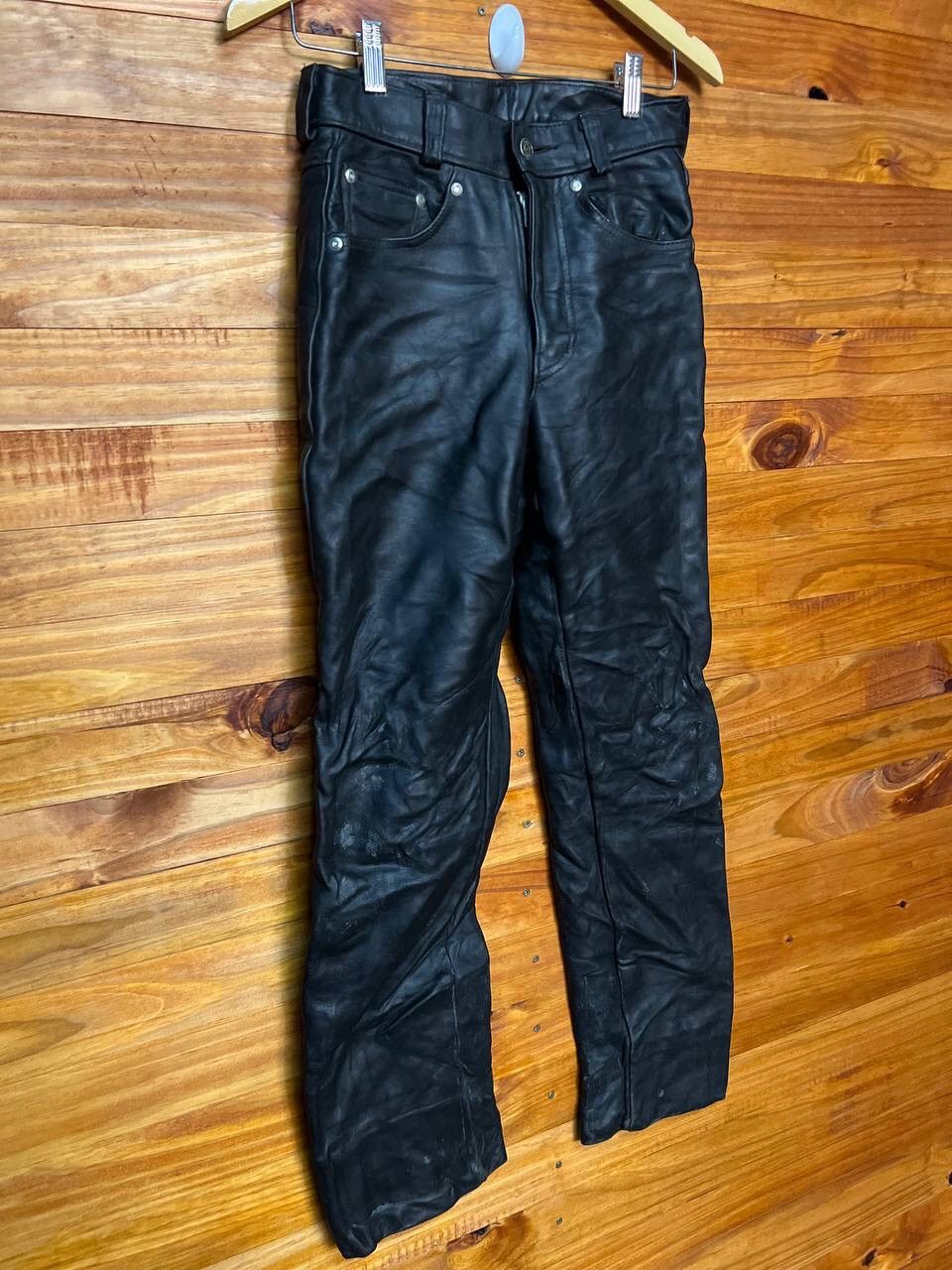 Genuine Leather VINTAGE SCHOTT LEATHER PANTS SIZE 2 Size US 28 / EU 44 - 2 Thumbnail