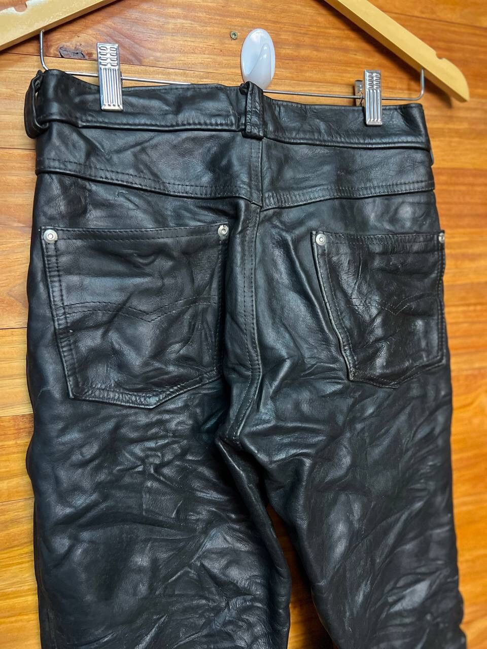 Genuine Leather VINTAGE SCHOTT LEATHER PANTS SIZE 2 Size US 28 / EU 44 - 8 Thumbnail