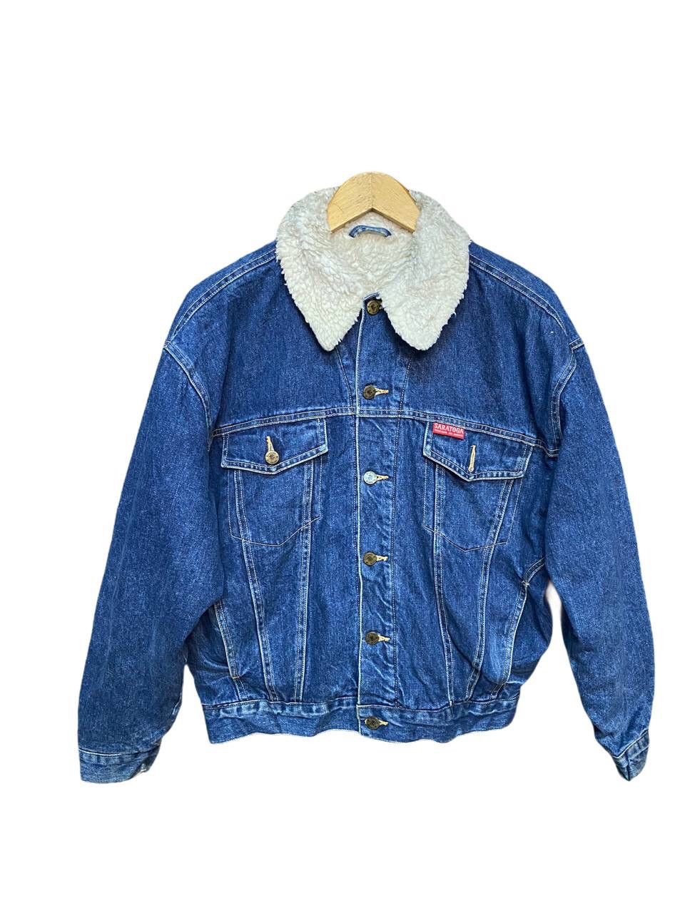 Japanese Brand Vintage 80s Saratoga Sherpa Trucker Jacket Size US L / EU 52-54 / 3 - 1 Thumbnail