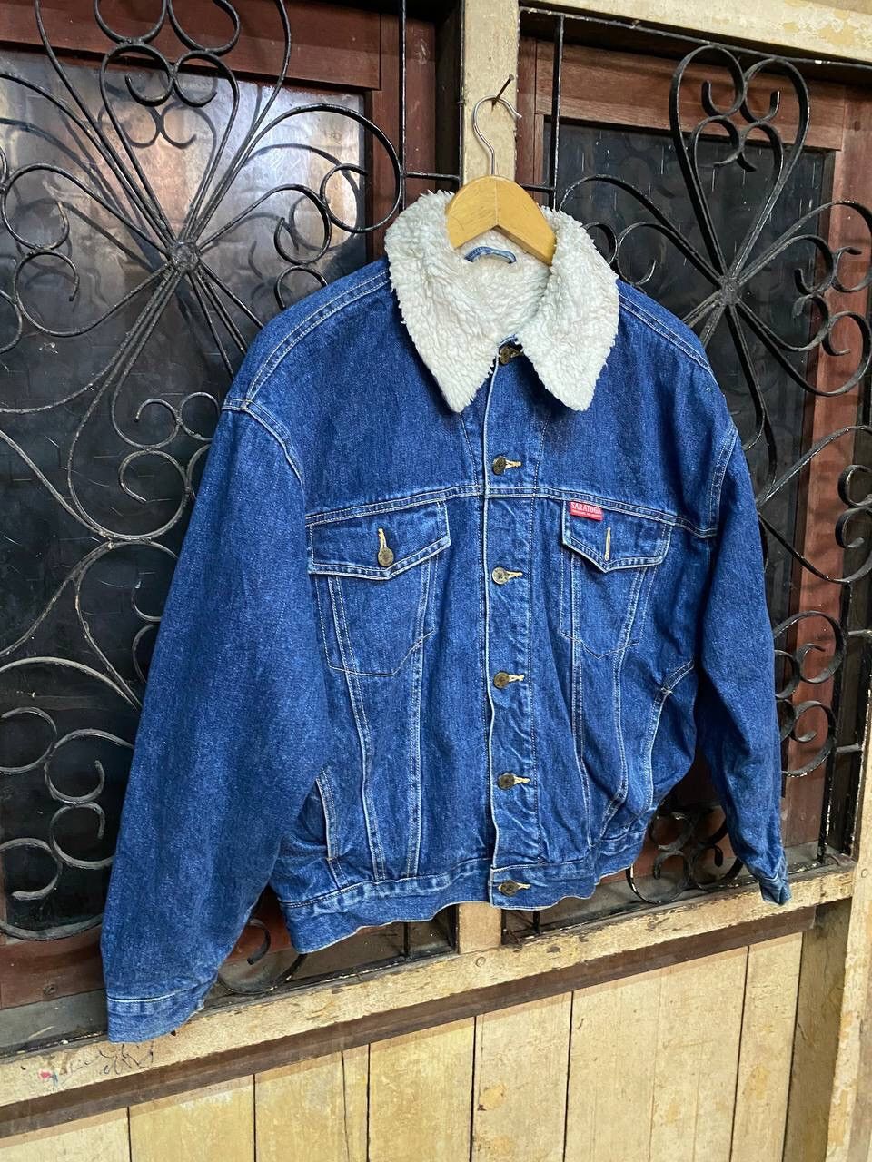 Japanese Brand Vintage 80s Saratoga Sherpa Trucker Jacket Size US L / EU 52-54 / 3 - 4 Thumbnail