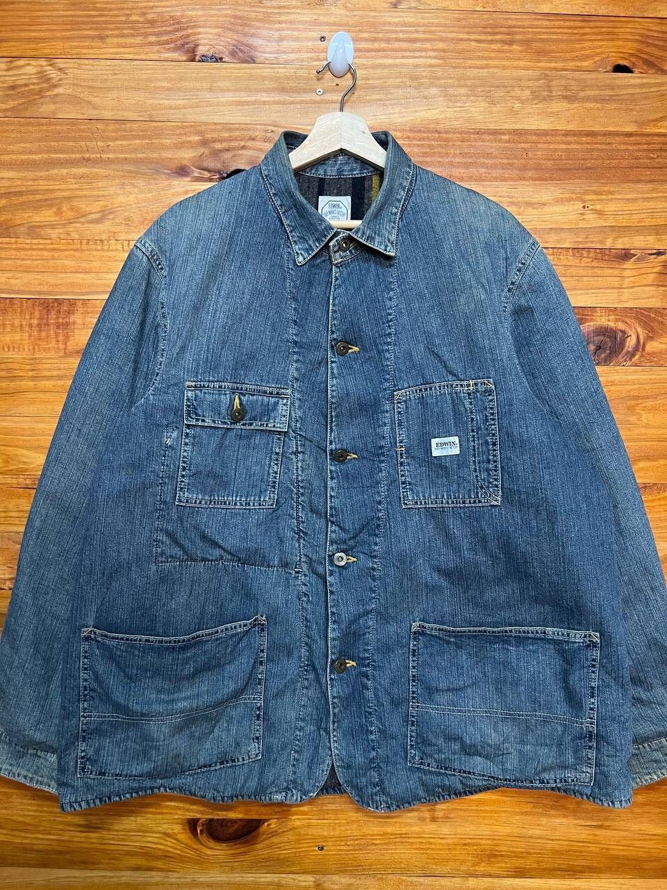 Edwin VINTAGE EDWIN OER WORKS FACTORY DENIM JACKET Size US M / EU 48-50 / 2 - 2 Thumbnail