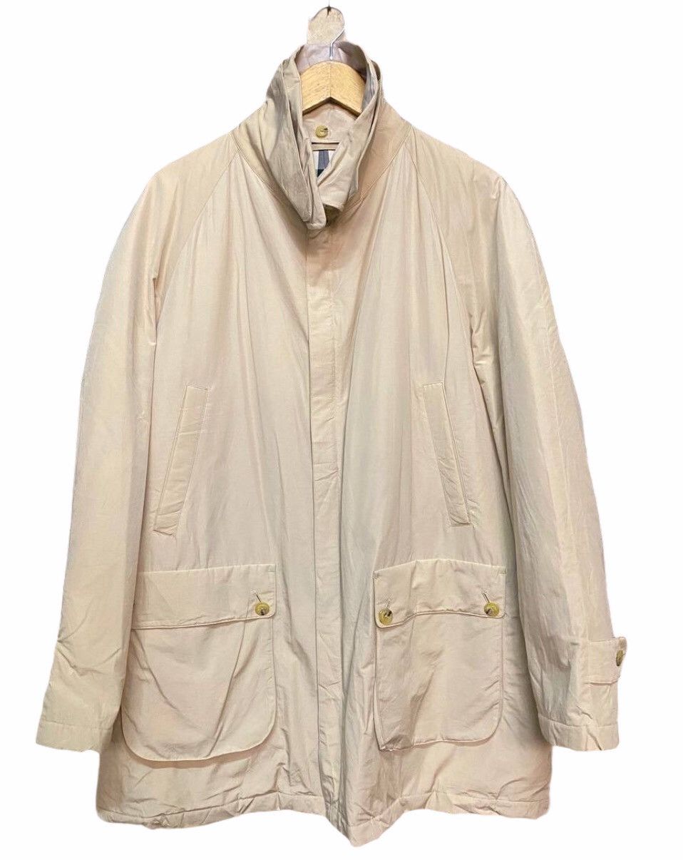 BURBERRY LONDON PRORSUM PLAID BEIGE GABARDINE TRENCH COAT