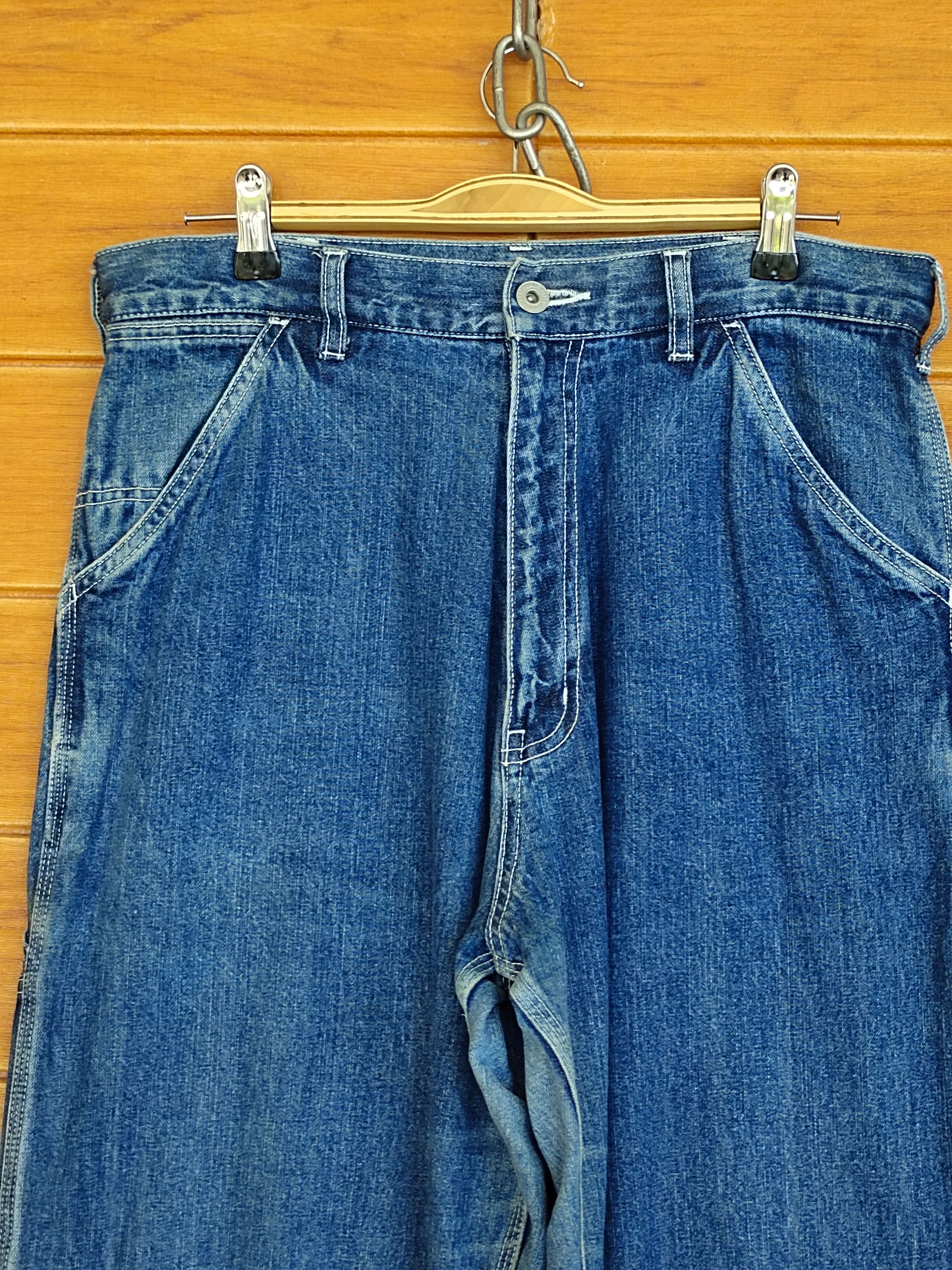 Warehouse Vintage 90s WAREHOUSE Japan Baggy Carpenter Denim Jeans Size US 31 - 3 Thumbnail