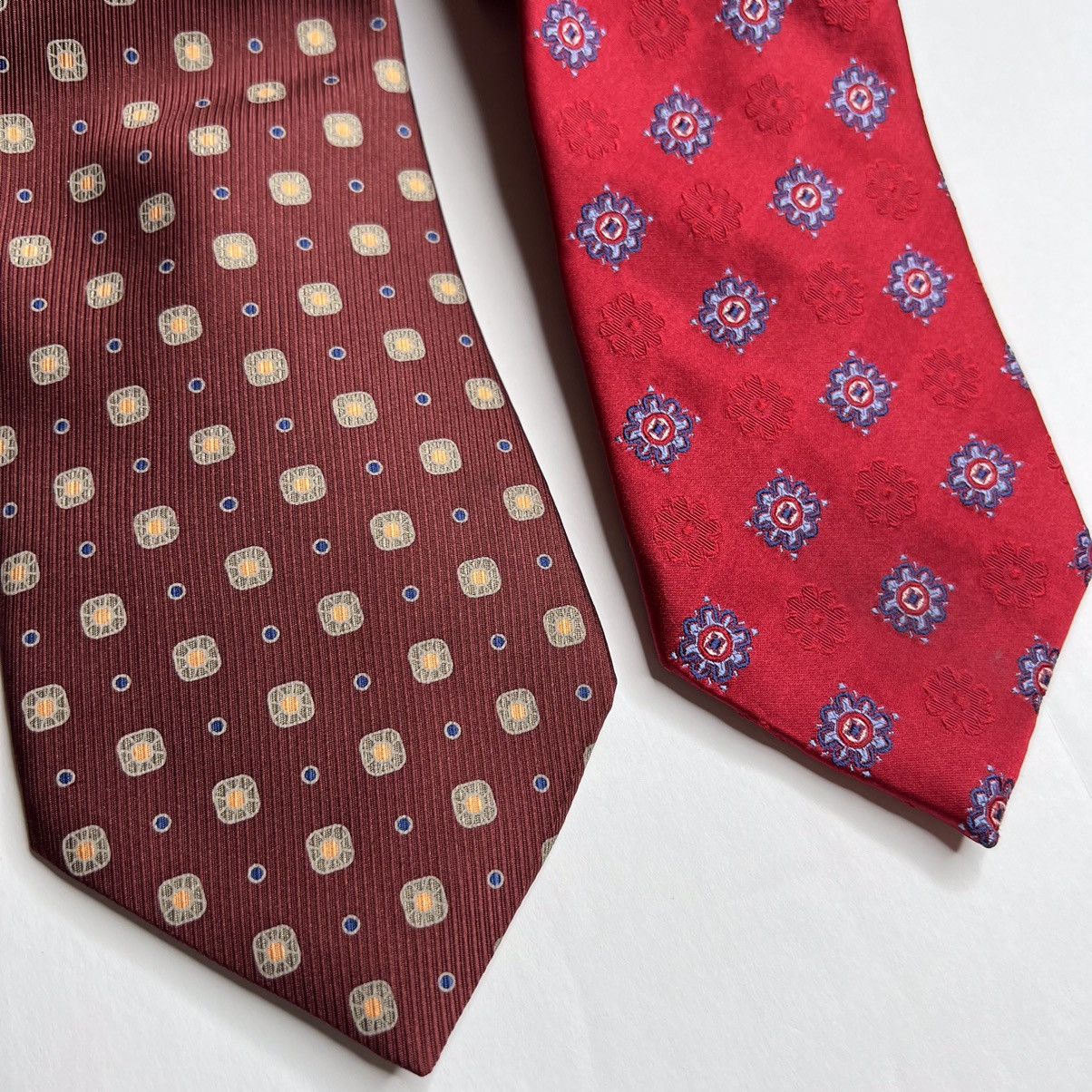 Firenze 3 Assorted Medallion Red Silk Ties Size ONE SIZE - 4 Thumbnail