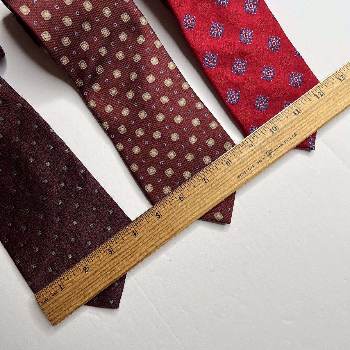 Firenze 3 Assorted Medallion Red Silk Ties Size ONE SIZE - 5 Thumbnail