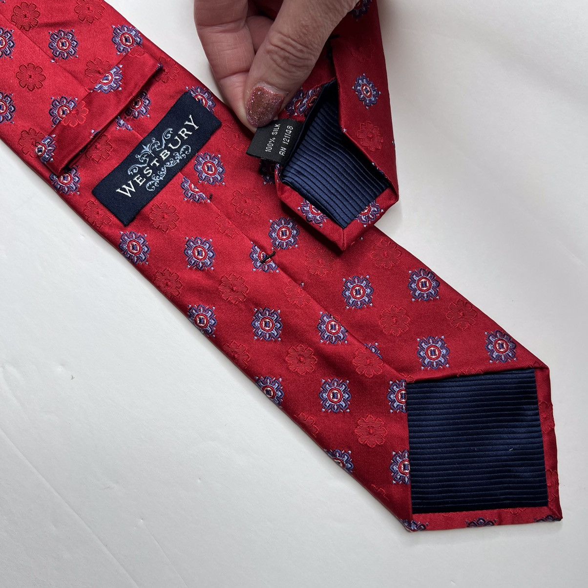 Firenze 3 Assorted Medallion Red Silk Ties Size ONE SIZE - 9 Thumbnail