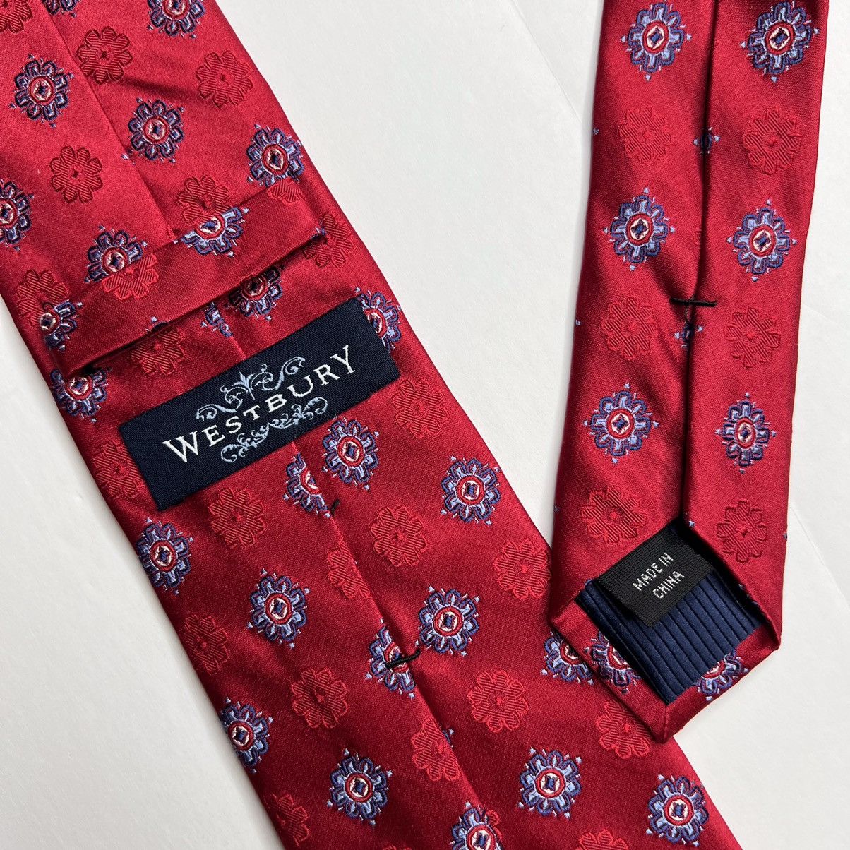 Firenze 3 Assorted Medallion Red Silk Ties Size ONE SIZE - 10 Thumbnail