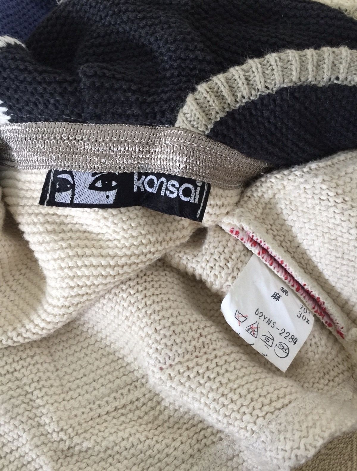 Japanese Brand × Kansai Yamamoto Kansai Eye Zipper Knit Sweater Kansai Yamamoto Pop Art Size US M / EU 48-50 / 2 - 3 Thumbnail