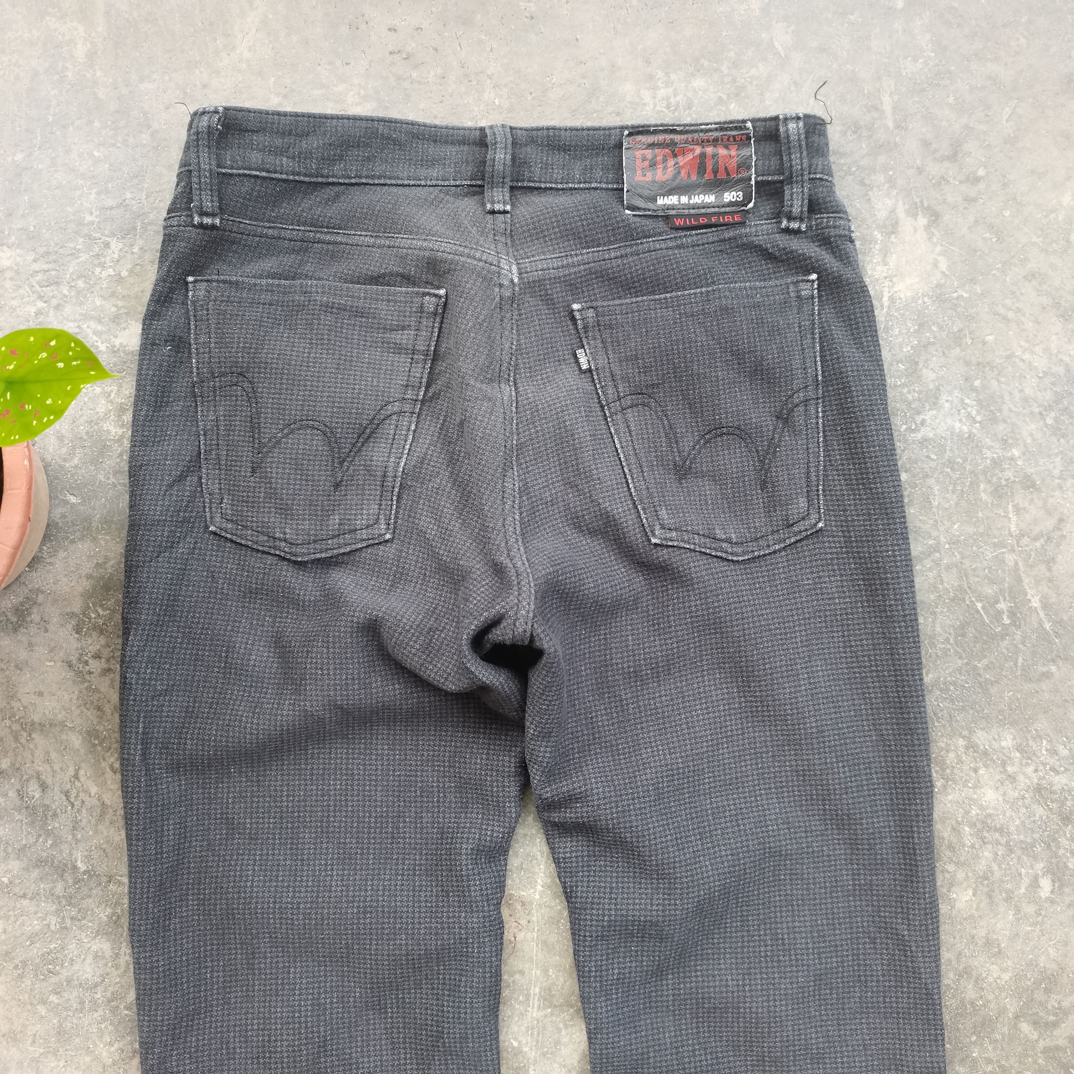 Edwin × Vintage Steals🔥Vintage EDWIN 503 WILD FIRE Flannel Denim Pants Size US 33 - 6 Thumbnail