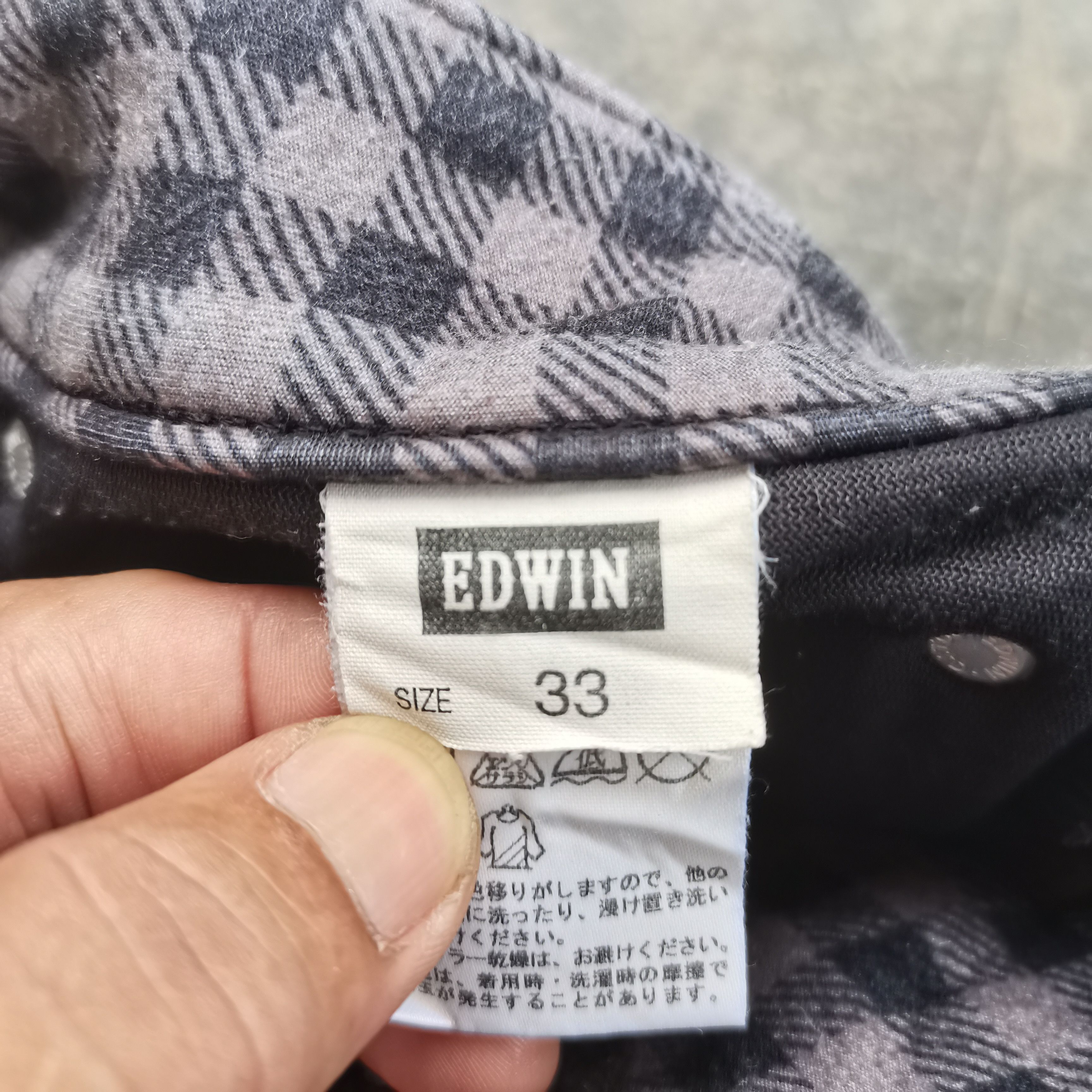 Edwin × Vintage Steals🔥Vintage EDWIN 503 WILD FIRE Flannel Denim Pants Size US 33 - 11 Thumbnail