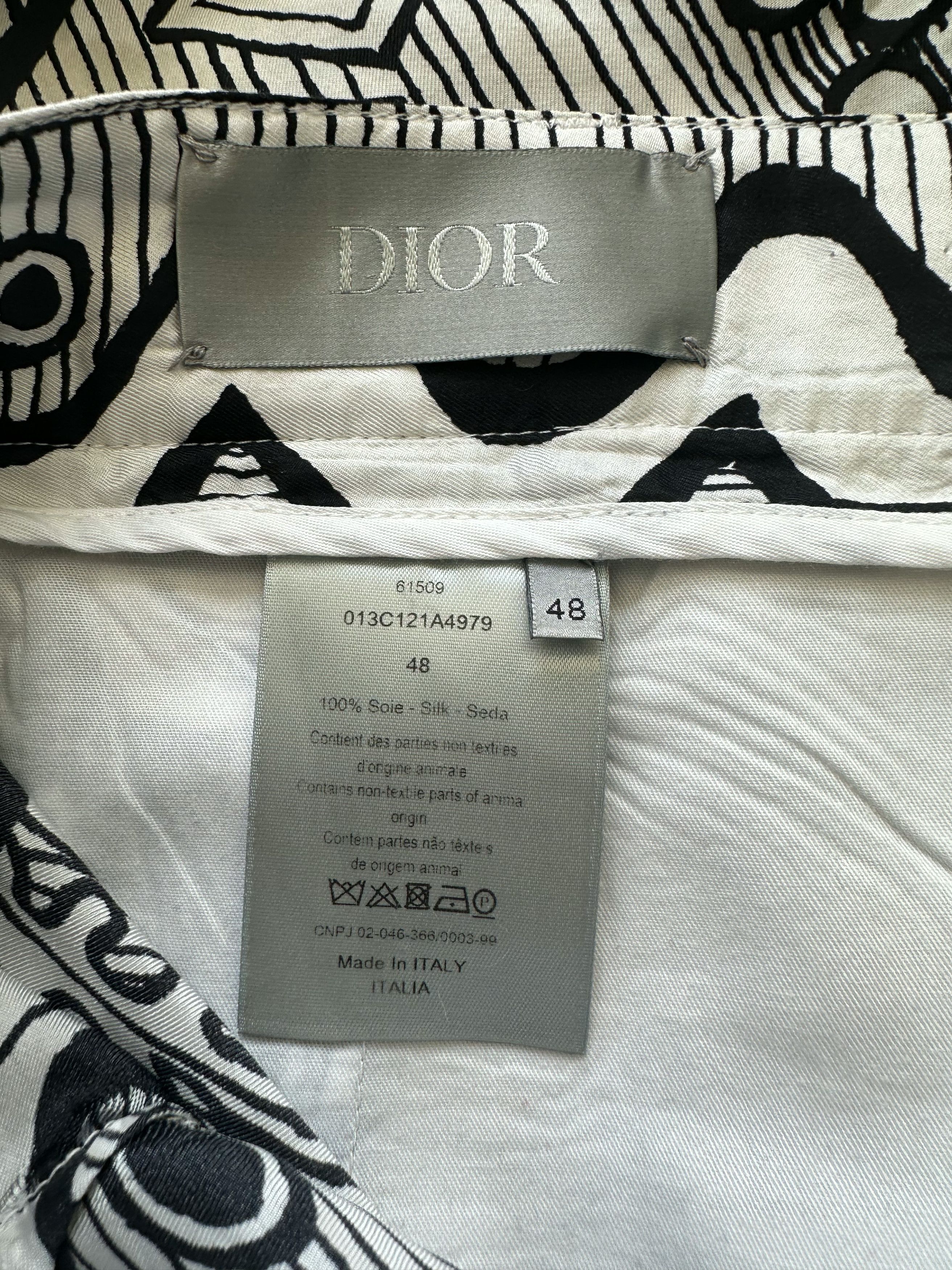 Dior Dior Stussy Black & White Silk Shorts Size US 32 / EU 48 - 3 Thumbnail
