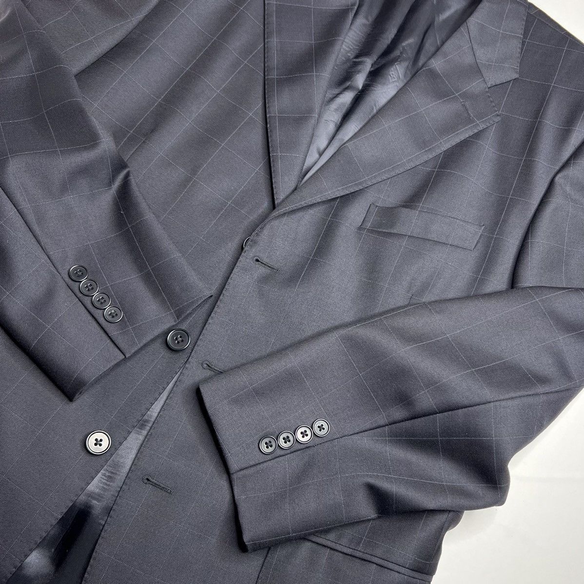Faconnable Faconnable 100% Wool Windowpane Plaid Suit Jacket Sport Coat Size 42R - 10 Thumbnail