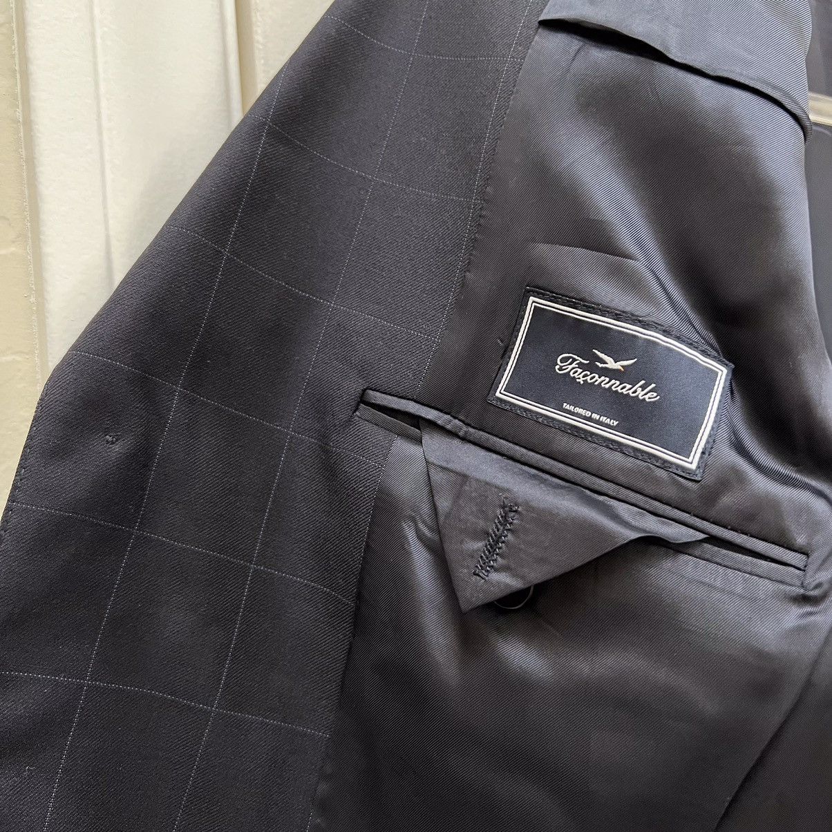 Faconnable Faconnable 100% Wool Windowpane Plaid Suit Jacket Sport Coat Size 42R - 8 Thumbnail