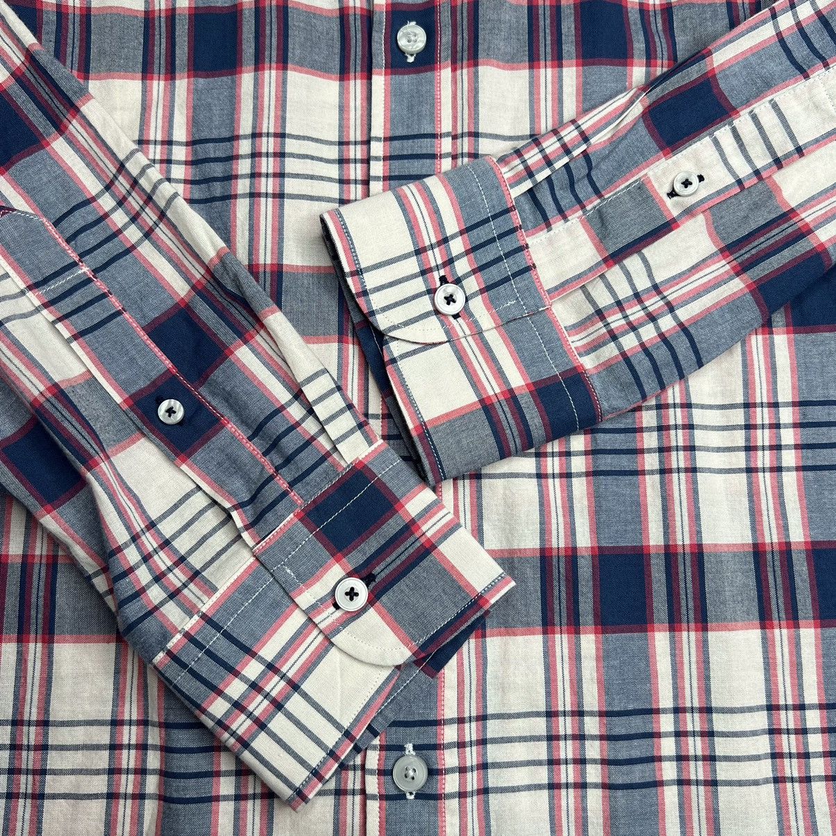 UNTUCKit UNTUCKit Slim Fit Blue Red Plaid Button-Up Shirt Size US M / EU 48-50 / 2 - 9 Thumbnail
