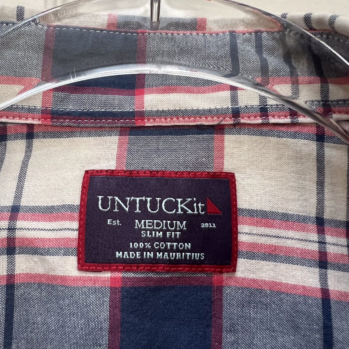 UNTUCKit UNTUCKit Slim Fit Blue Red Plaid Button-Up Shirt Size US M / EU 48-50 / 2 - 4 Thumbnail