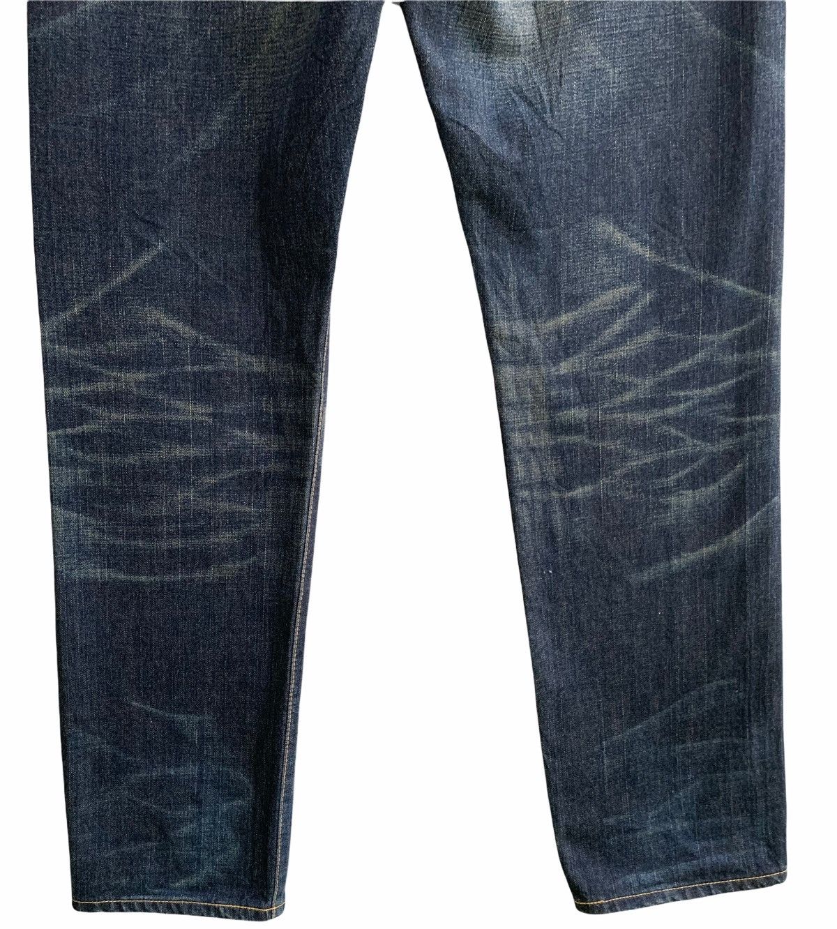 Japanese Brand Vintage Edwin Distressed Buckle Back Selvedge Size US 34 / EU 50 - 8 Thumbnail