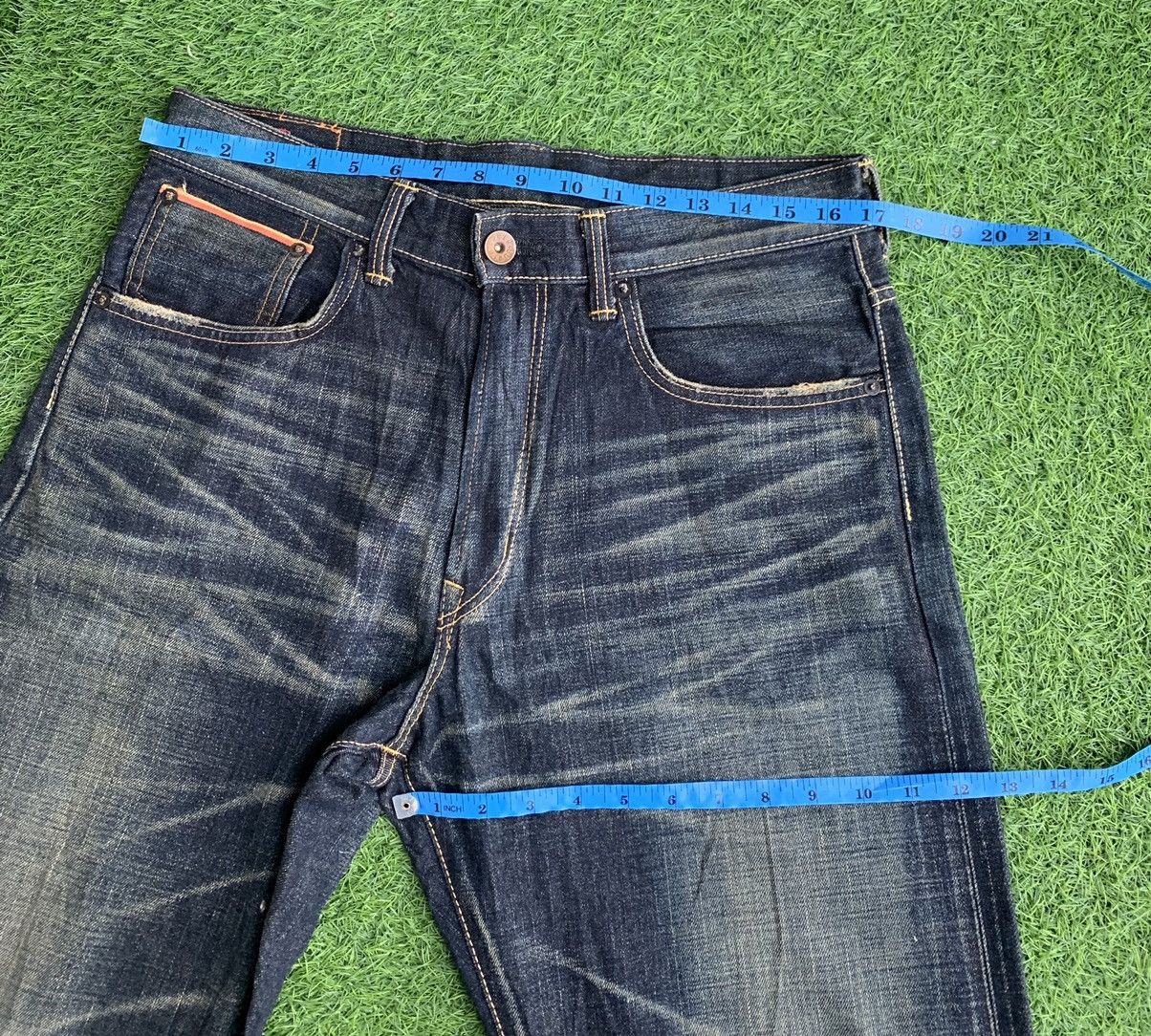 Japanese Brand Vintage Edwin Distressed Buckle Back Selvedge Size US 34 / EU 50 - 13 Thumbnail