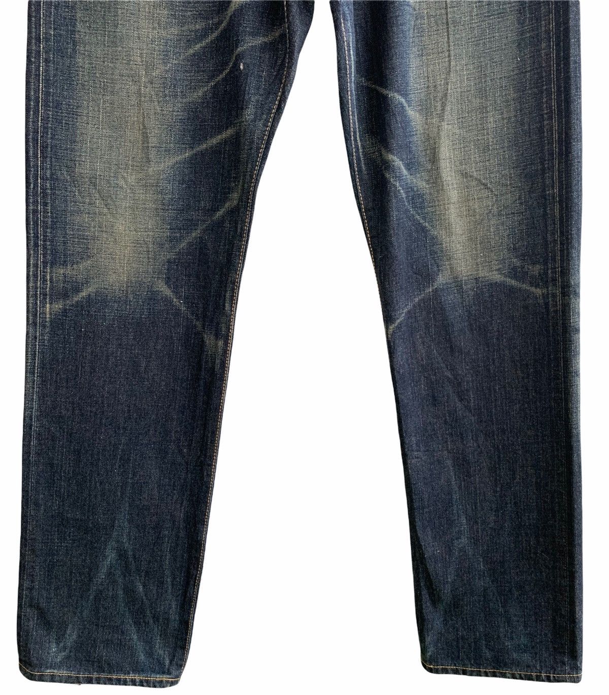 Japanese Brand Vintage Edwin Distressed Buckle Back Selvedge Size US 34 / EU 50 - 7 Thumbnail