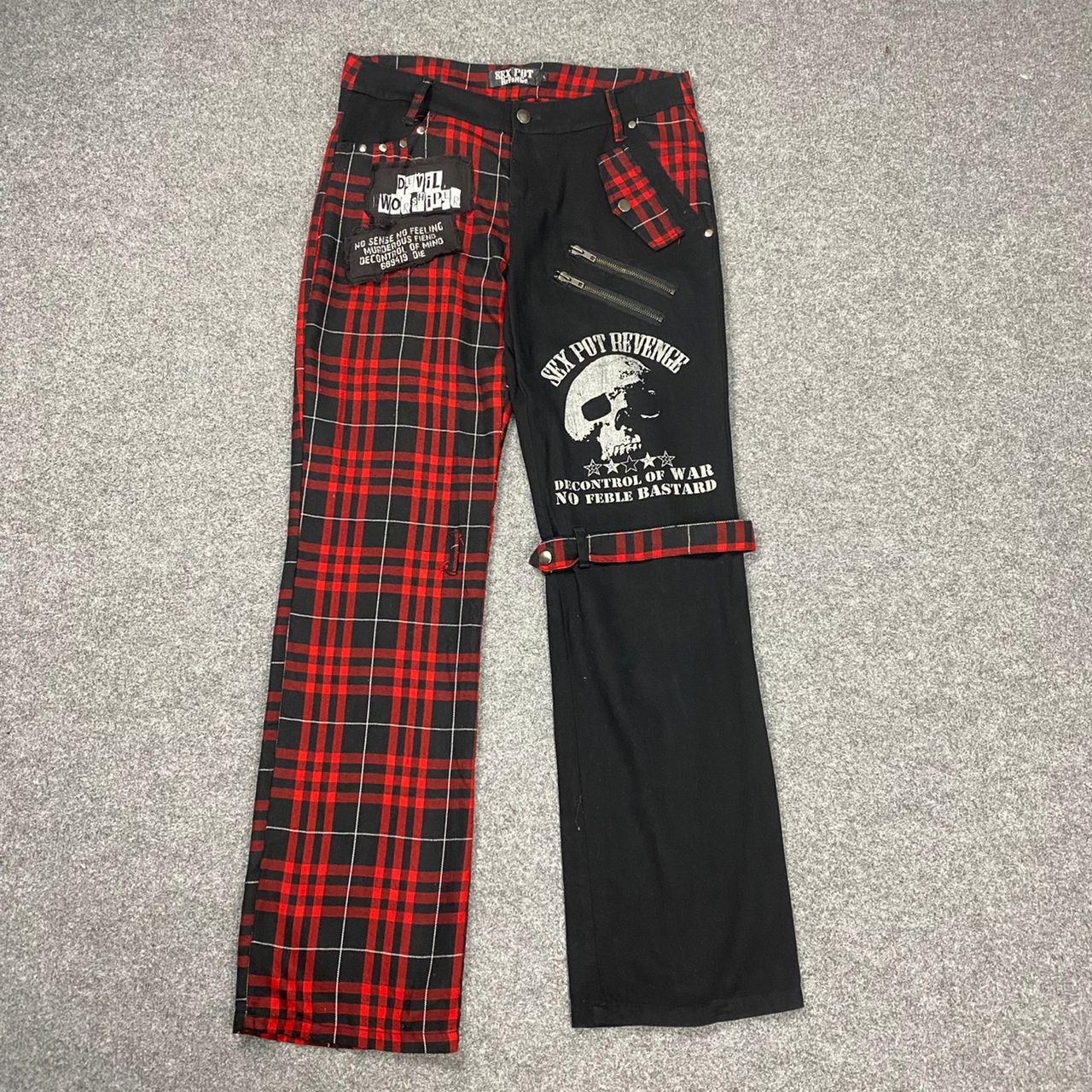 パンツ sexpotrevenge bondageprintpants y2k punk Sex Pot Revenge Pants | Grailed