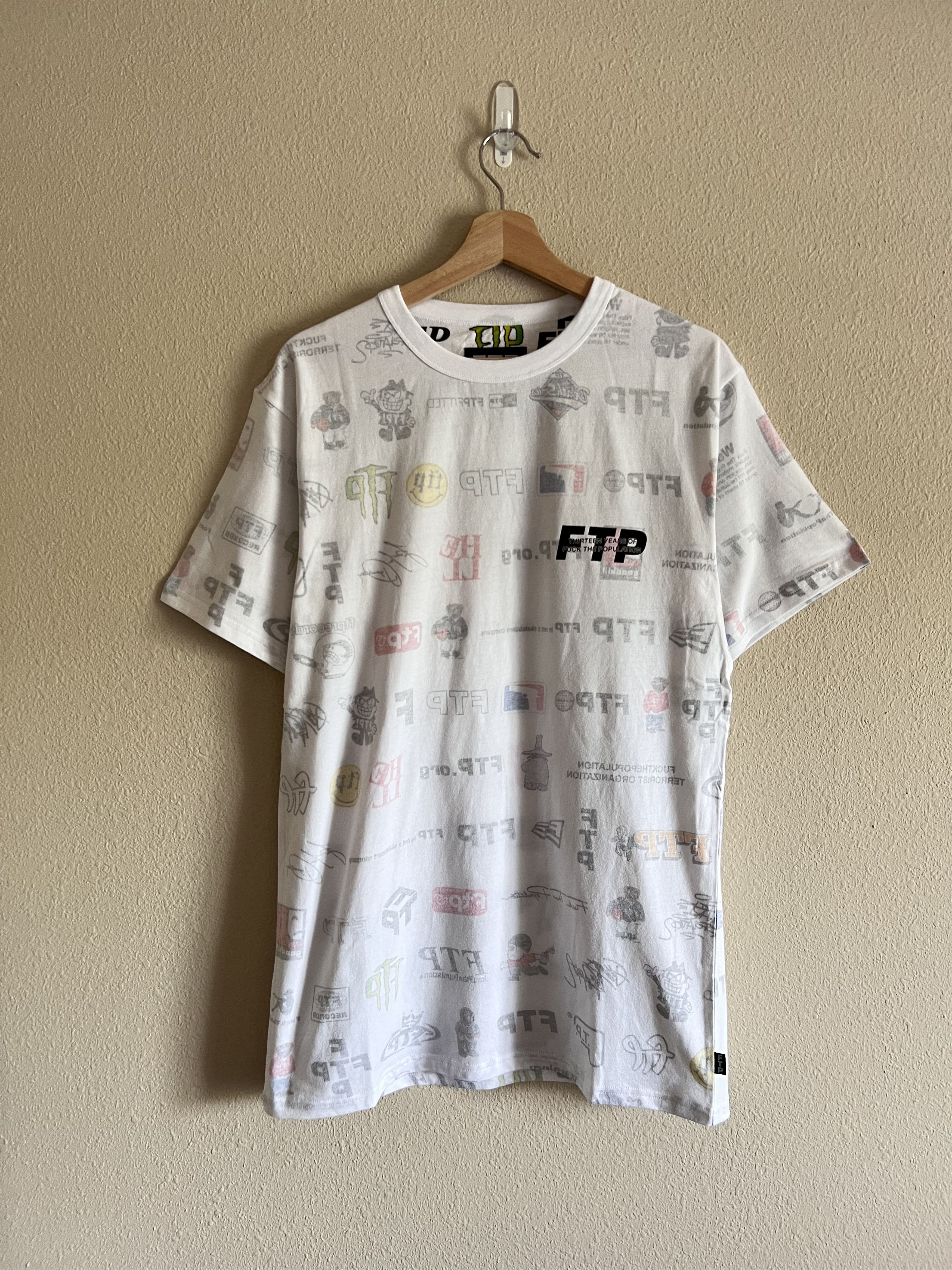 Fuck The Population FTP 13 Year Anniversary Tee in All Over Print White Size US XXL / EU 58 / 5 - 1 Thumbnail