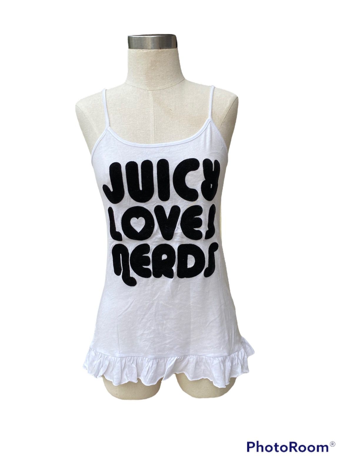 image of Juicy Couture Juicy Love Nerd Tank in White, Women's (Size Small)