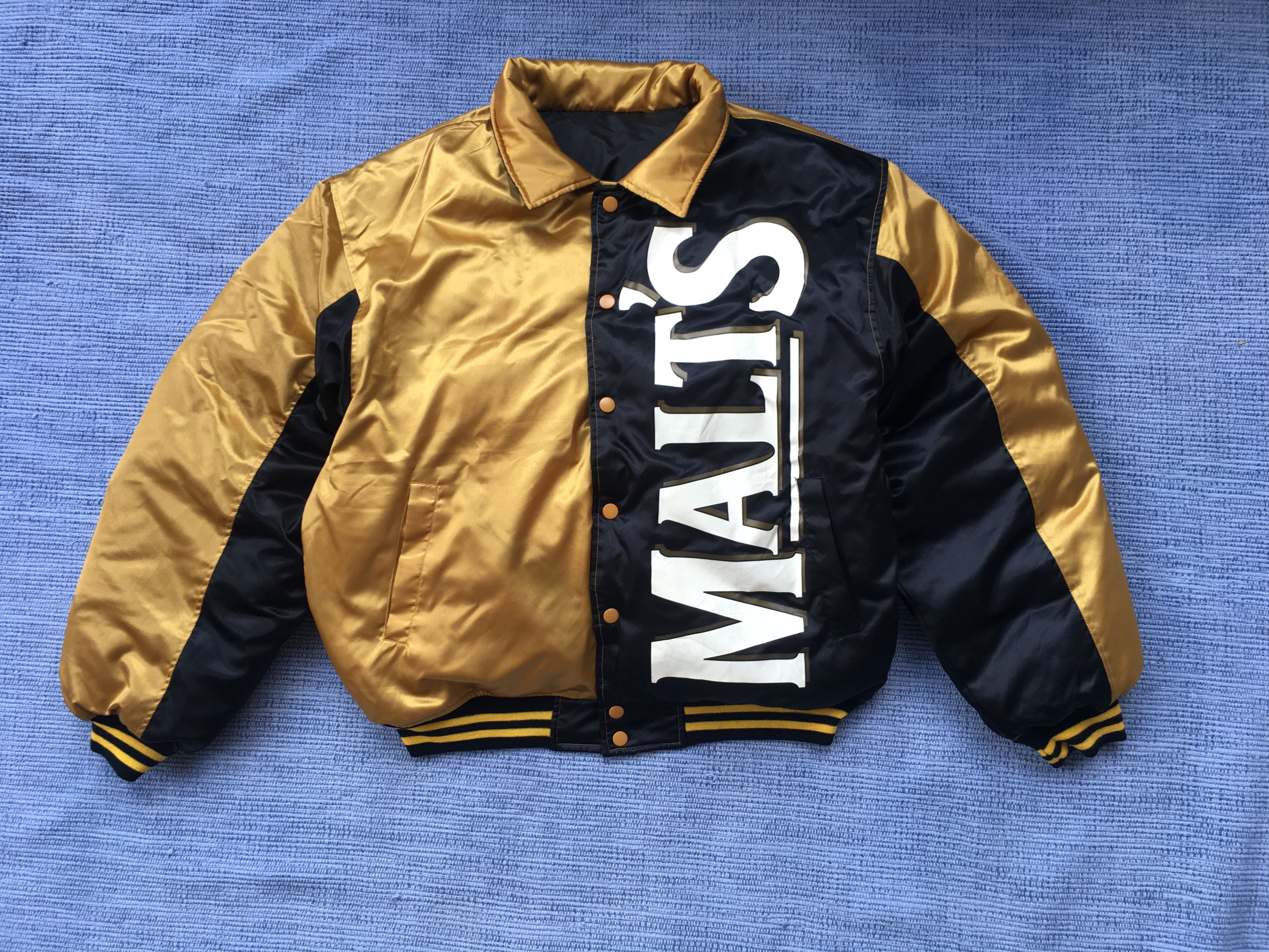 Image of Vintage Malt’S Reversible Puffer Jacket in Black/Gold, Men's (Size XL)