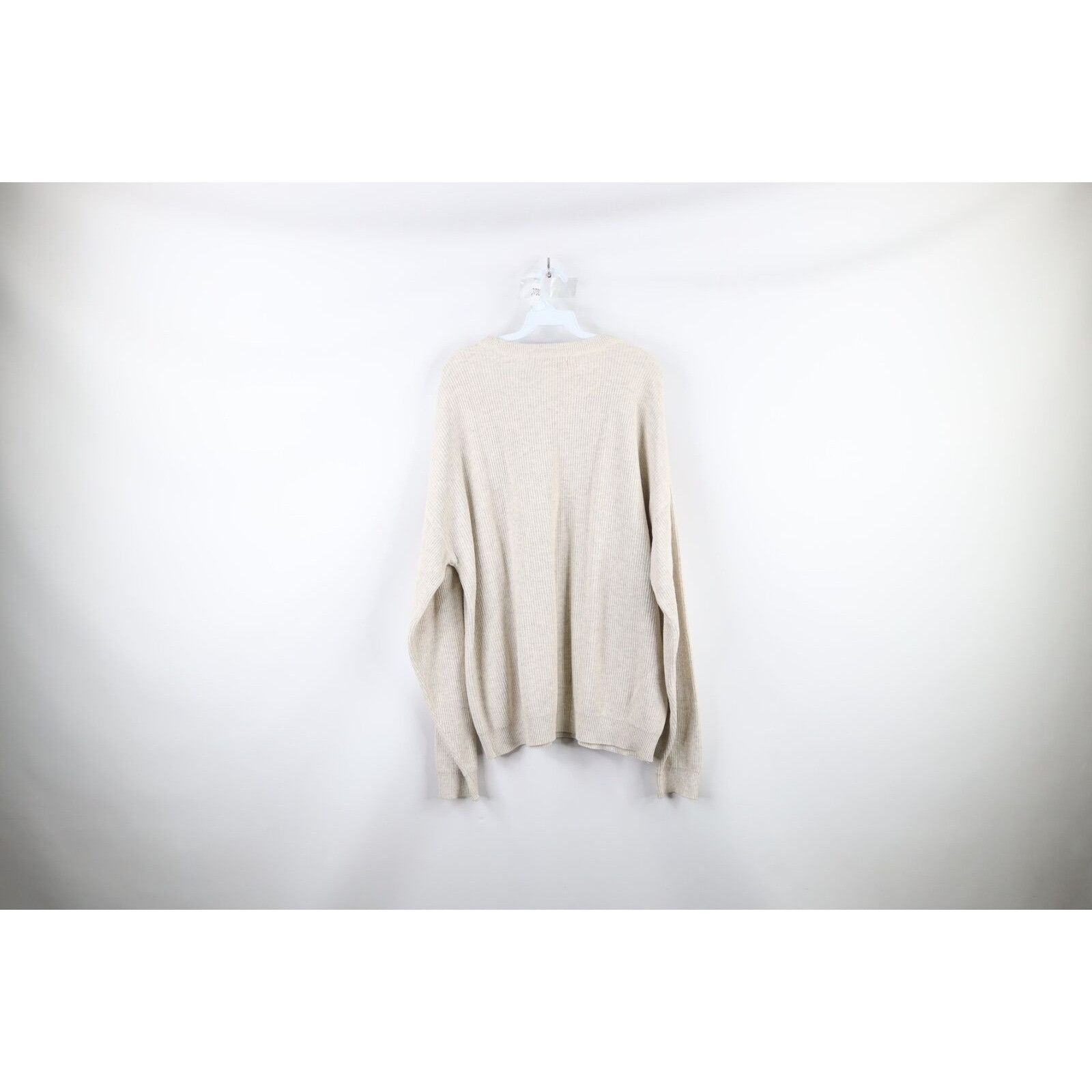 Vintage 90s Eddie Bauer lBlank Cotton Ribbed Knit Sweater
