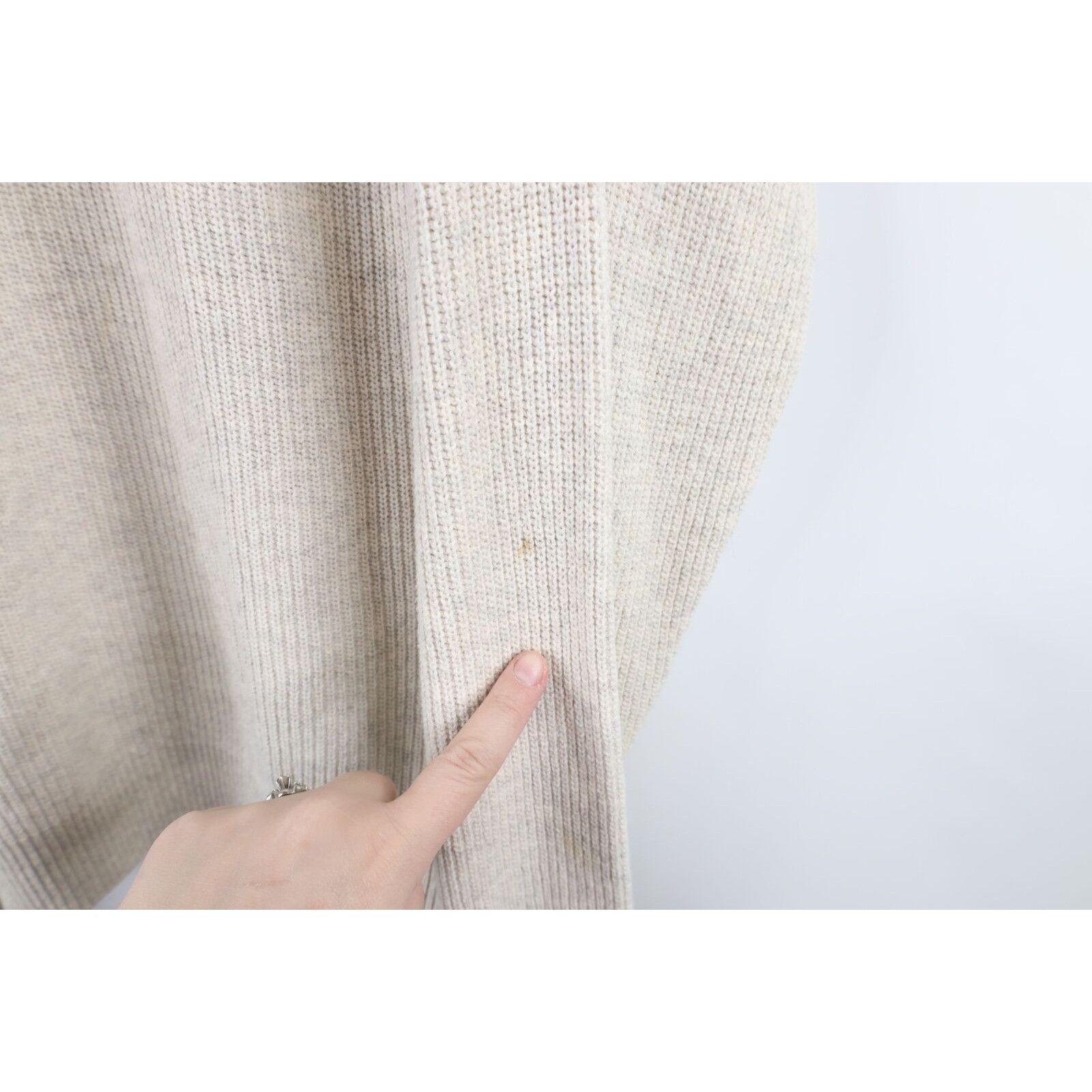 Vintage 90s Eddie Bauer lBlank Cotton Ribbed Knit Sweater