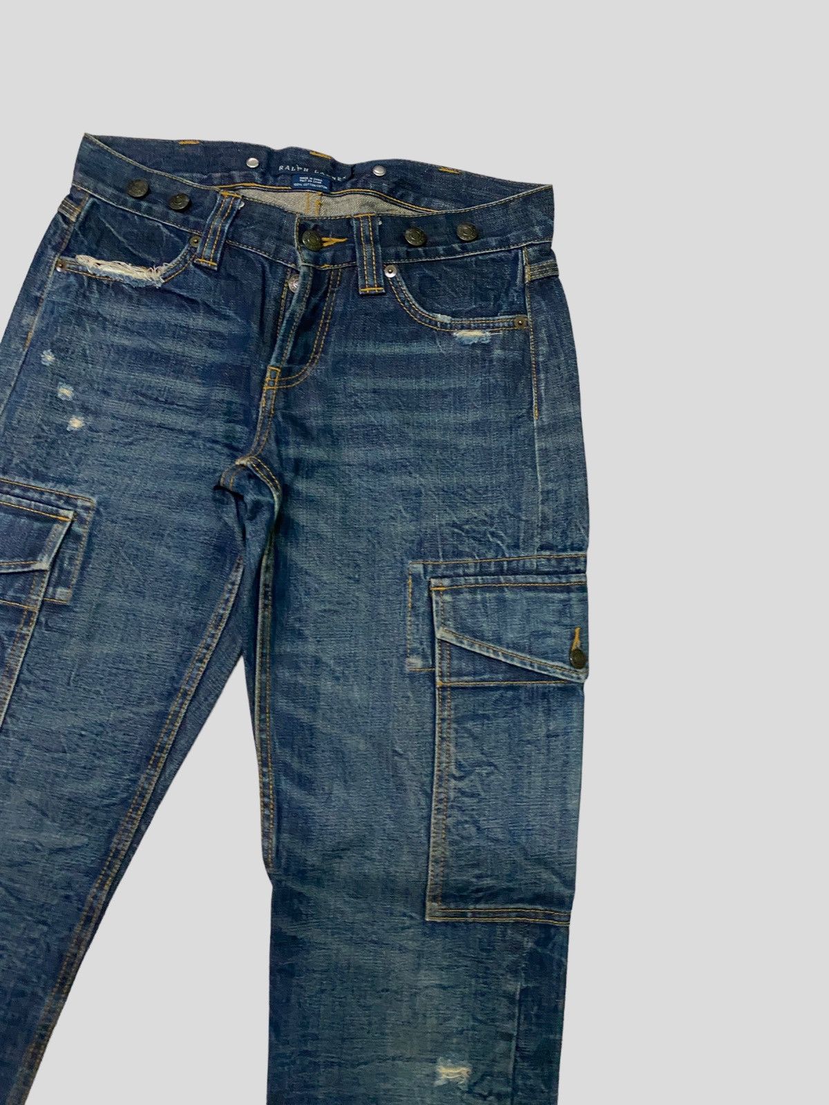 Polo Ralph Lauren CARGO RALPH LAUREN MULTIPOCKET LOW WAIST DISTRESSED DENIM Size US 28 / EU 44 - 6 Thumbnail