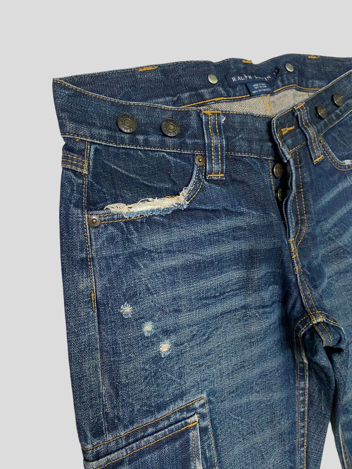 Polo Ralph Lauren CARGO RALPH LAUREN MULTIPOCKET LOW WAIST DISTRESSED DENIM Size US 28 / EU 44 - 10 Thumbnail