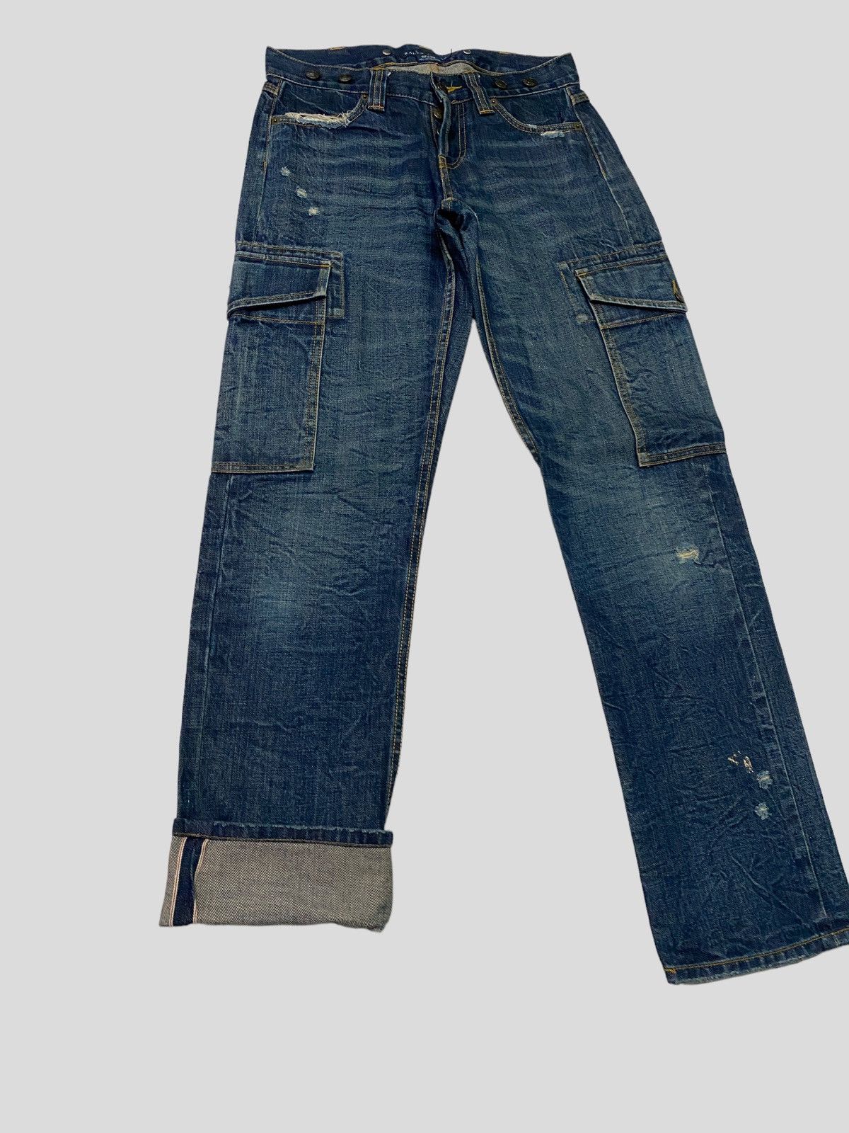 Polo Ralph Lauren CARGO RALPH LAUREN MULTIPOCKET LOW WAIST DISTRESSED DENIM Size US 28 / EU 44 - 1 Thumbnail