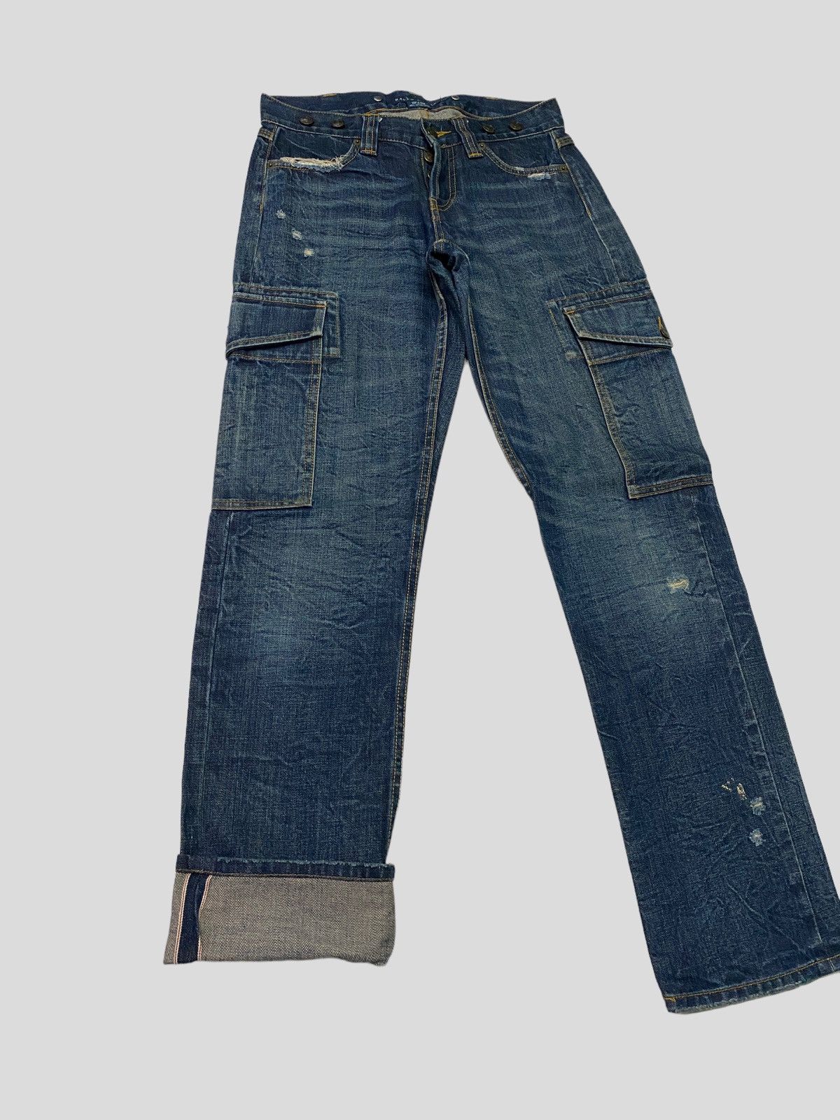 Polo Ralph Lauren CARGO RALPH LAUREN MULTIPOCKET LOW WAIST DISTRESSED DENIM Size US 28 / EU 44 - 9 Thumbnail