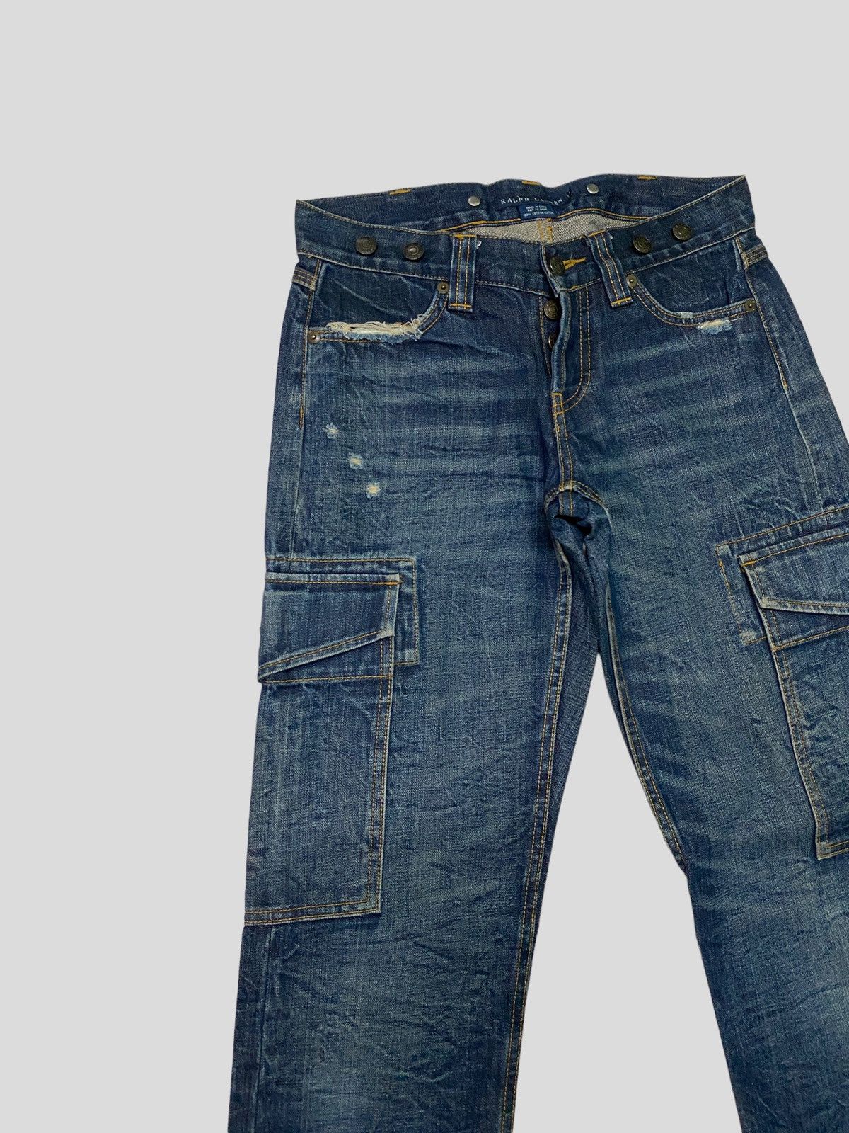 Polo Ralph Lauren CARGO RALPH LAUREN MULTIPOCKET LOW WAIST DISTRESSED DENIM Size US 28 / EU 44 - 5 Thumbnail