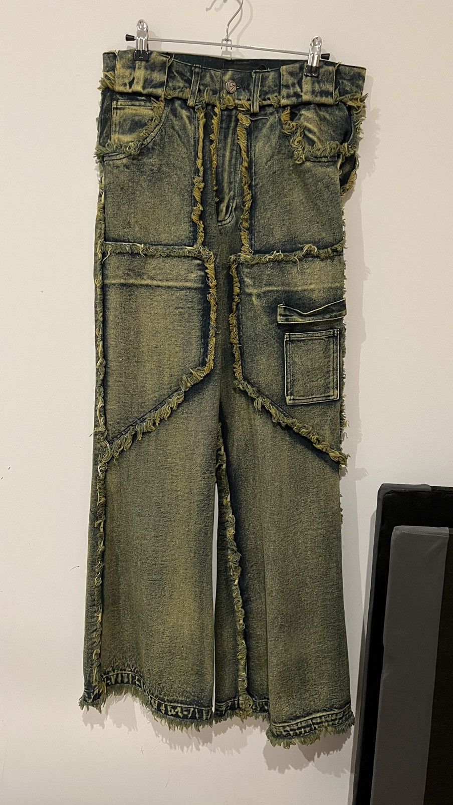 Other FLARED DENIM STONE WASH GREEN/BLUE SIZE SMALL Size US 29 - 1 Thumbnail